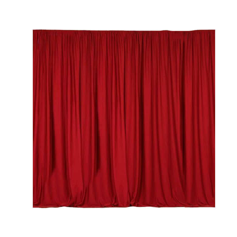 Hot Sale! 2-Piece Red Scuba Polyester Event Curtains, 10ftx10ft Wrinkle-Free Flame-Resistant Backdrops with Rod Pockets