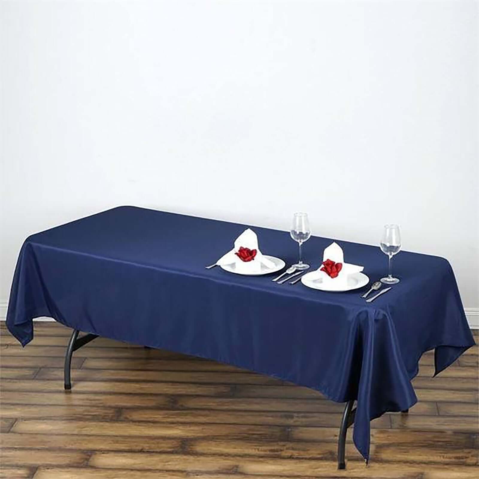 Navy Blue 60x102 Polyester Rectangle Tablecloth - Durable & Stylish