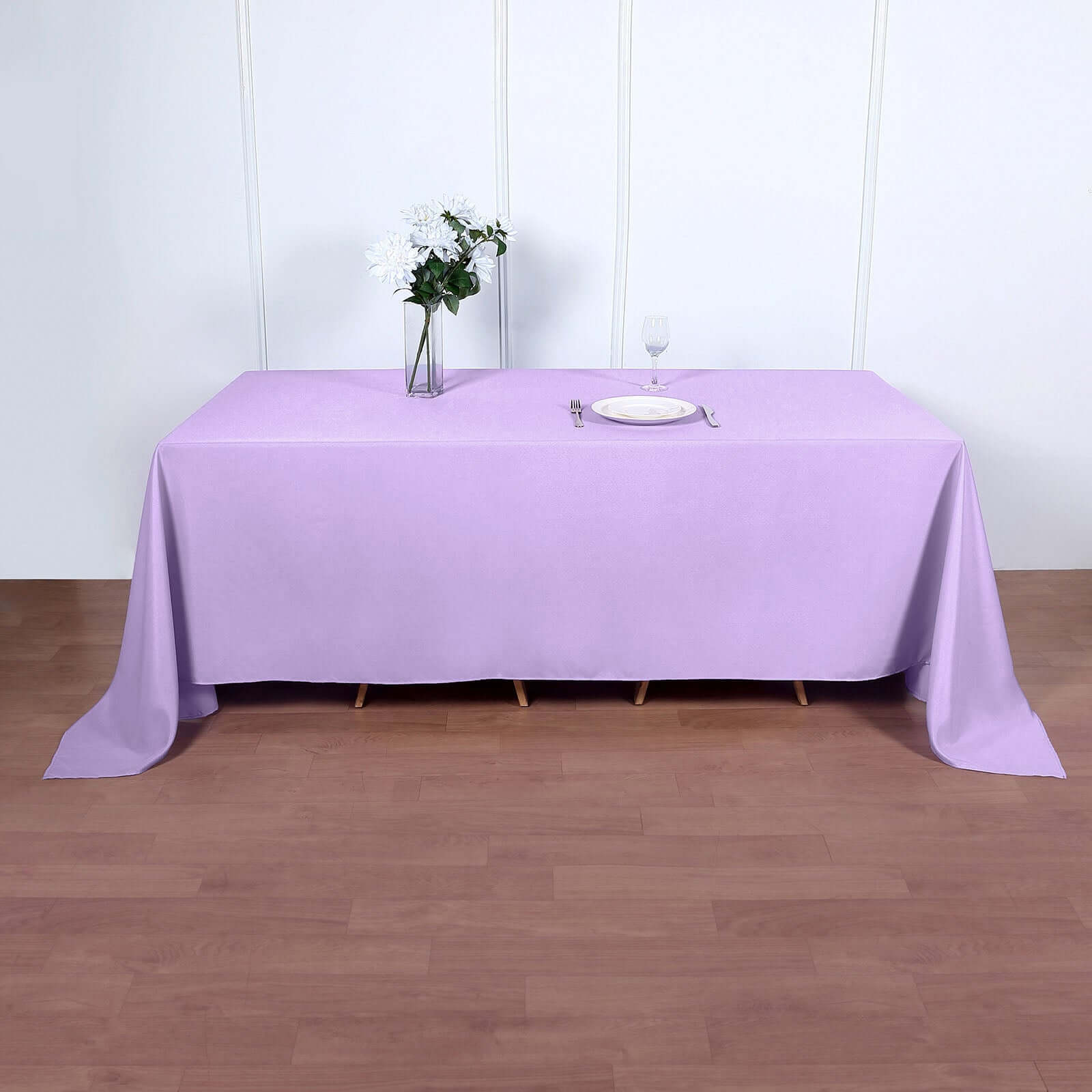 Amazing Seamless Wrinkle-Resistant Polyester Rectangle Tablecloth in Lavender Lilac, 90x132