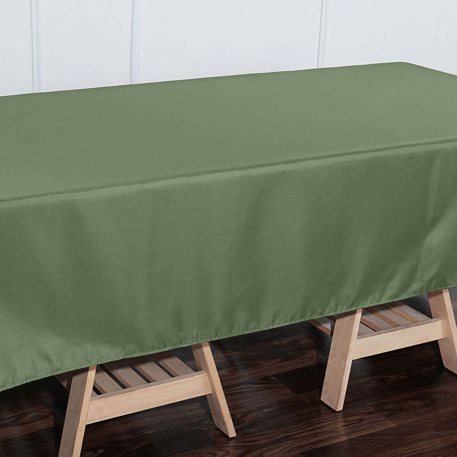 Olive Green Polyester Wrinkle-Resistant 60x126 Rectangle Tablecloth - Great for Events