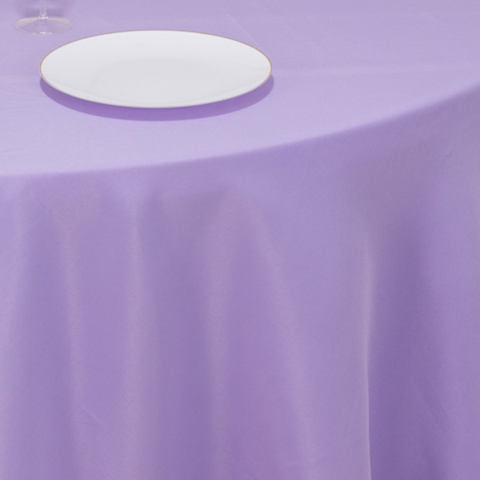 Hot Sale! Seamless 220GSM Wrinkle-Resistant 120' Dia. Premium Polyester Round Tablecloth in Lavender Lilac