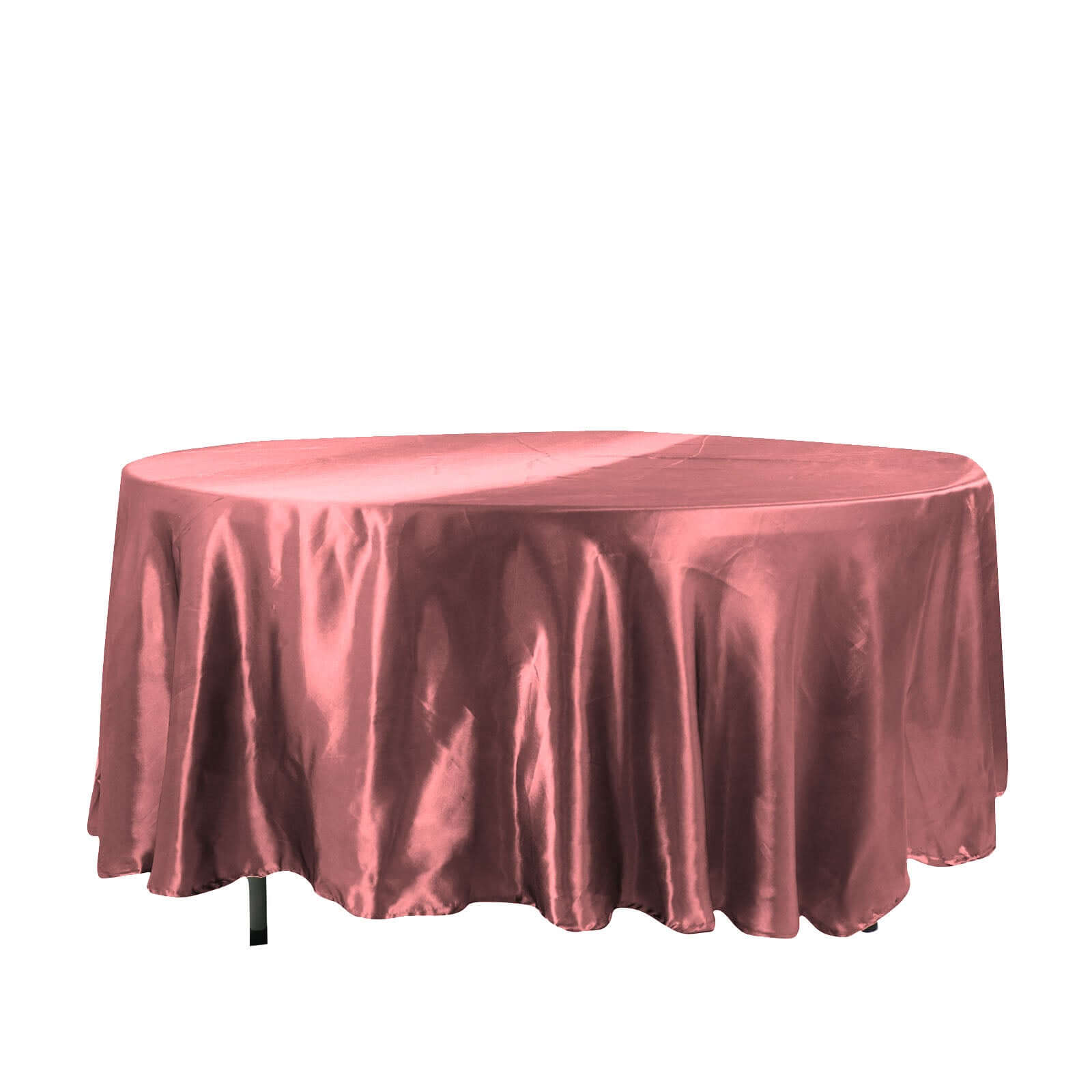 Exclusive Satin 108 Round Tablecloth in Cinnamon Rose - Smooth & Lustrous