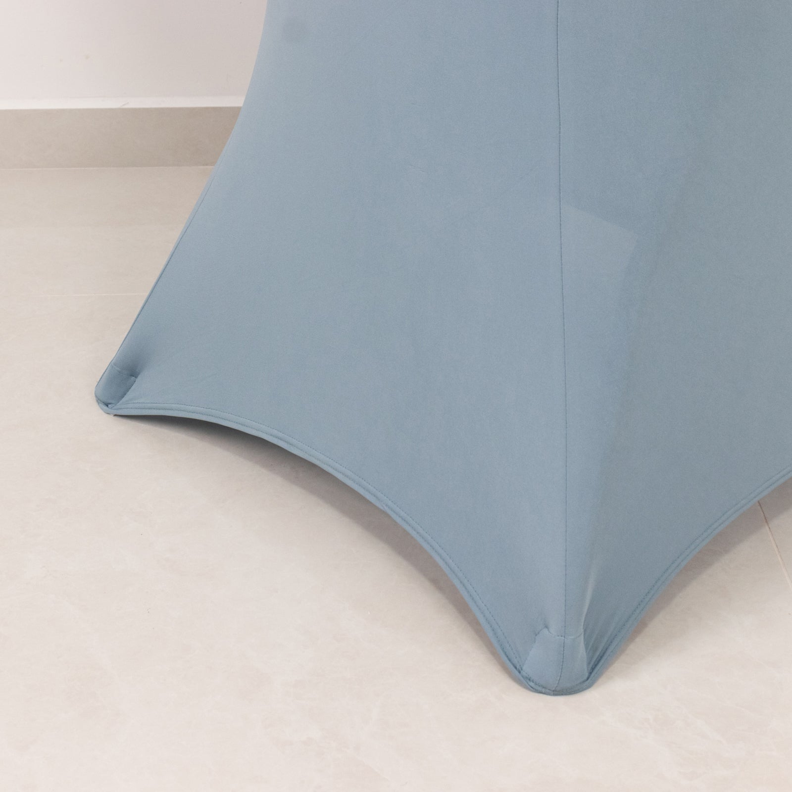 Dusty Blue Spandex Stretch Fitted Cocktail Table Cover - 33 - 36 Inches, Easy to Maintain