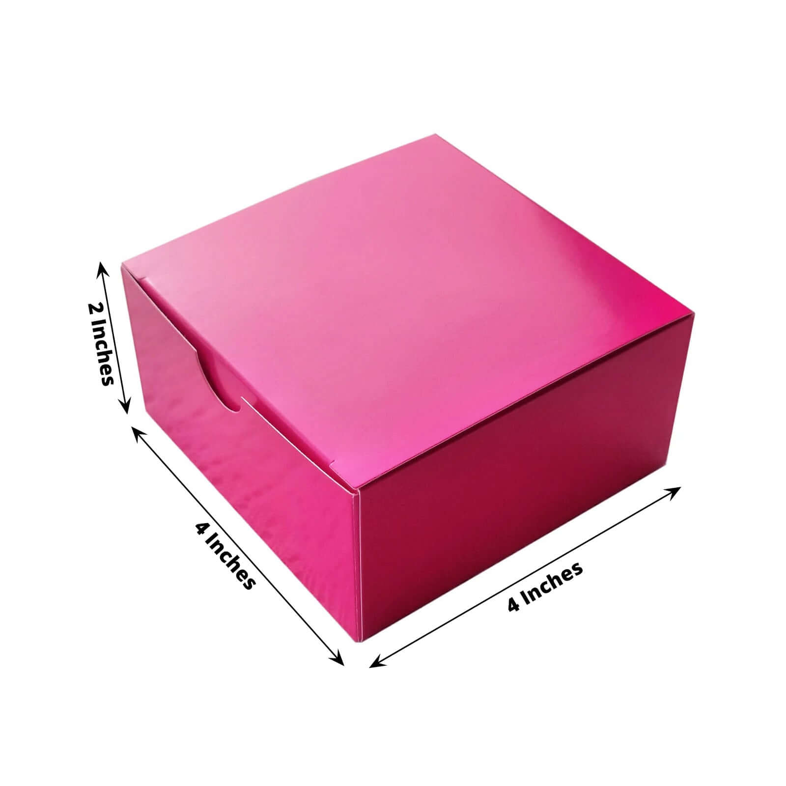 100-Pack Fuchsia Cardstock 4x4x2 Cake Cupcake Party Favor Gift Boxes for DIY