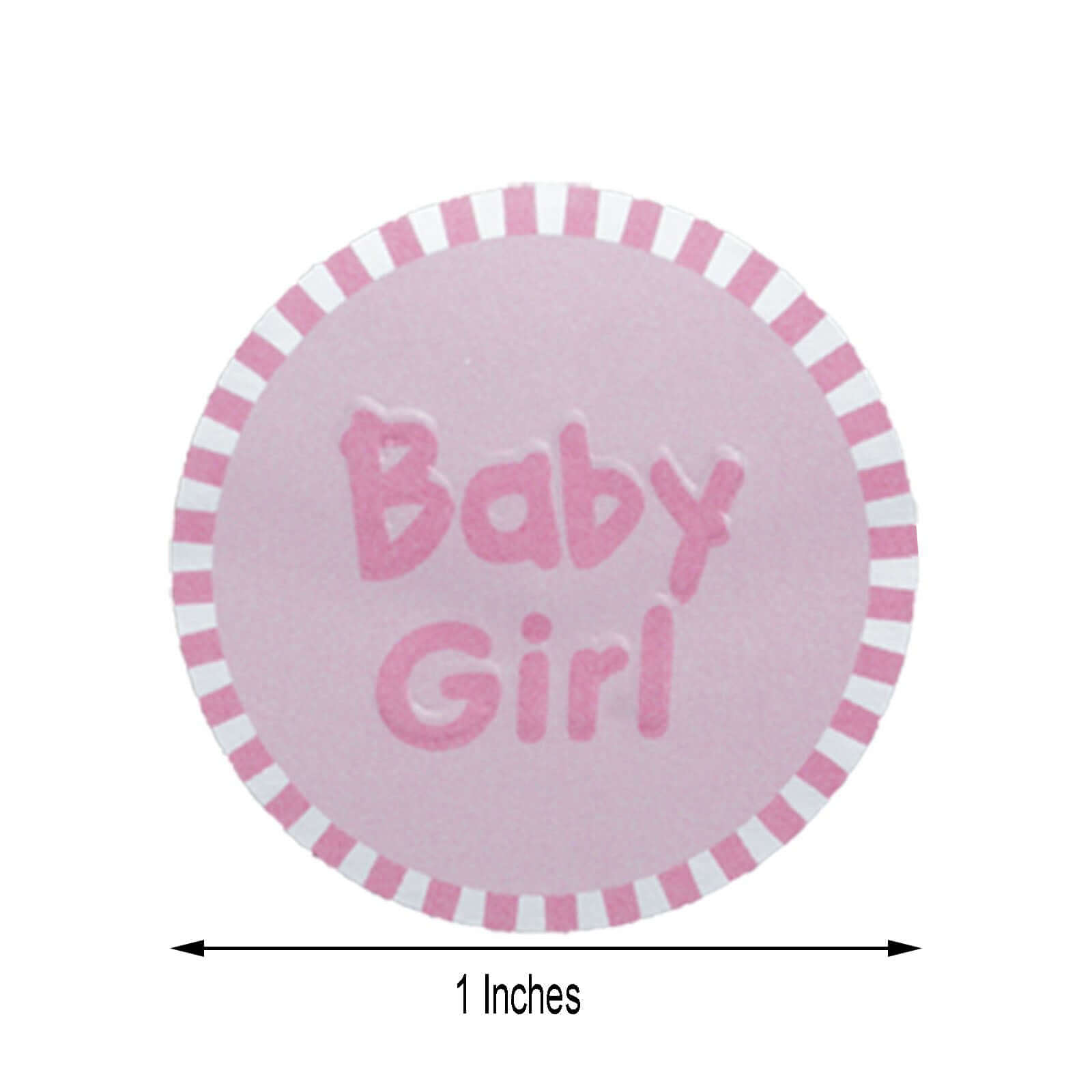 100 Pieces 1-Inch Round Pink Stickers for Baby Girl Baby Shower Favors