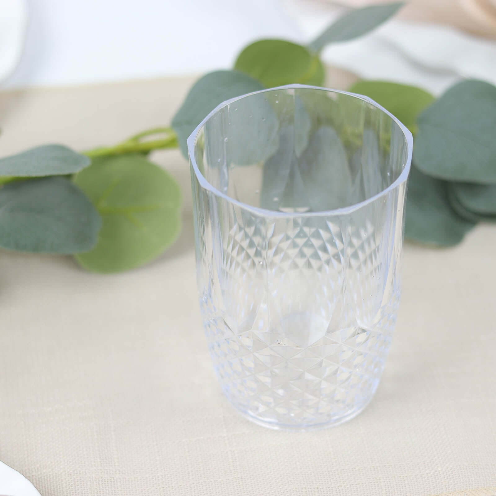 6-Pack 16oz Reusable Clear Plastic Tumblers with Crystal Cut Style - Ideal for All Occasions