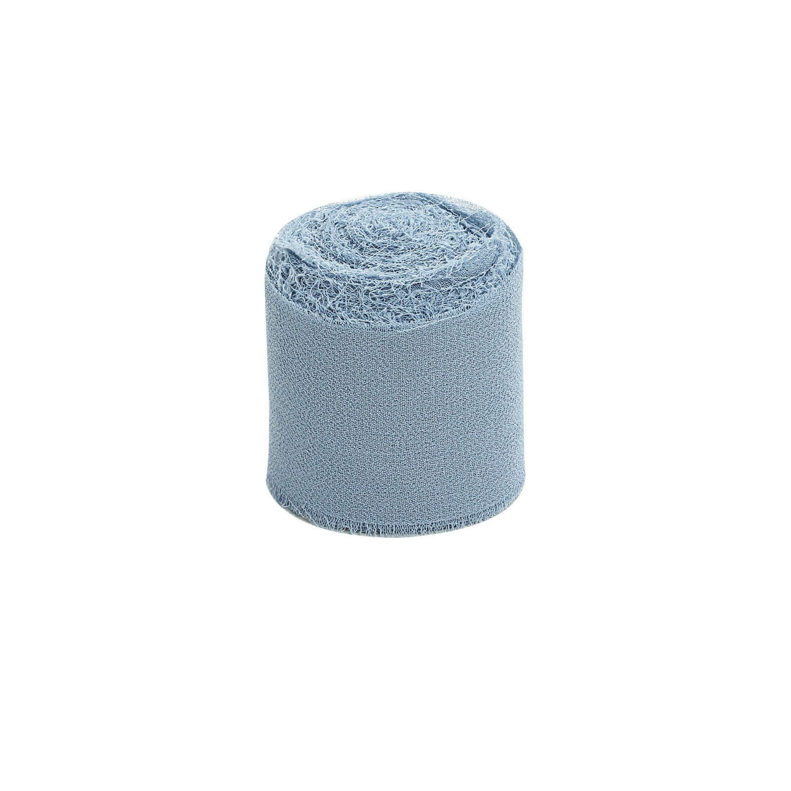 2-Pack 6-Yard Dusty Blue Silk-like Chiffon Linen Ribbon Rolls for Wedding, Gifts & Crafts