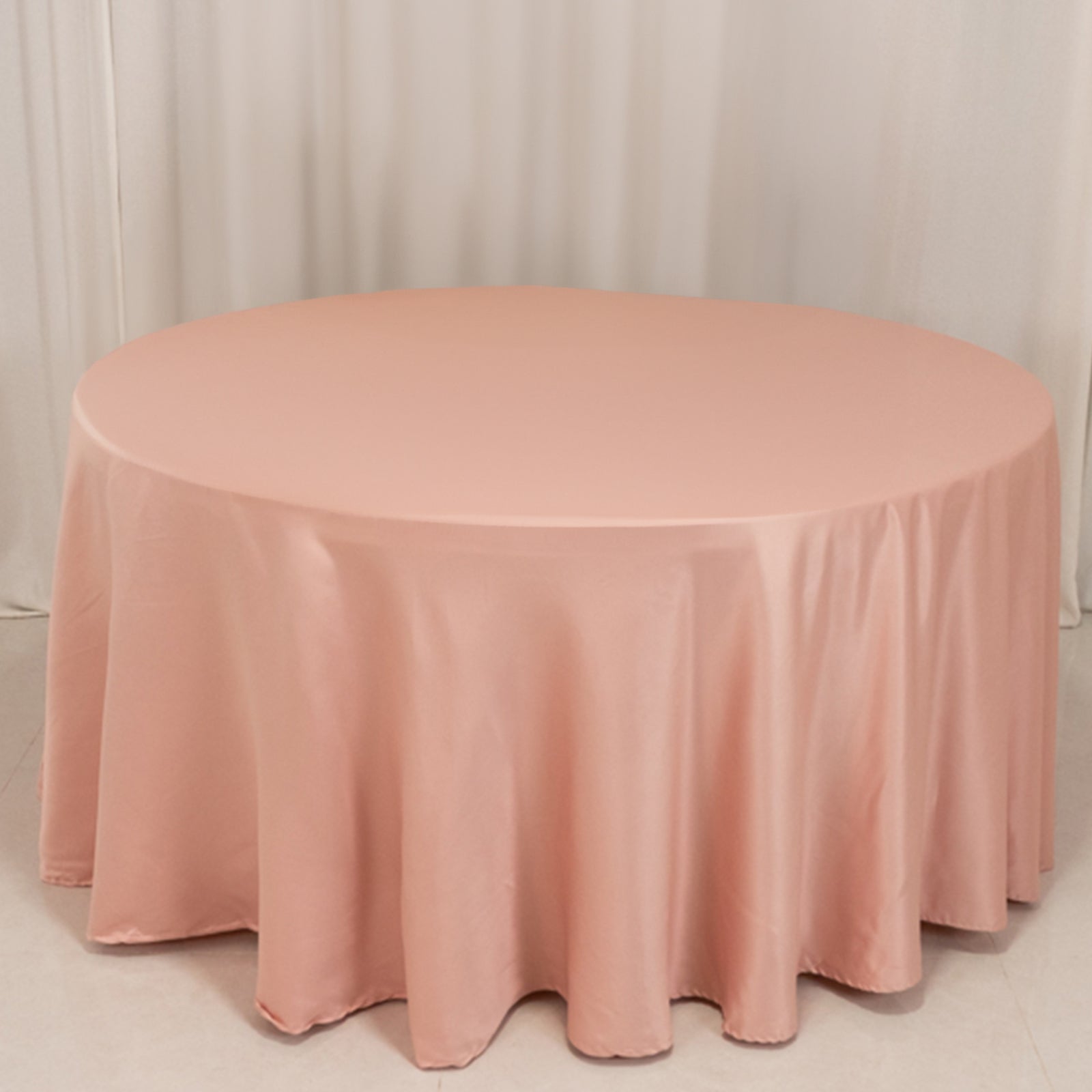 Hot Deal! Dusty Rose Lamour Satin Round Tablecloth - 120 Inch Seamless Cover with Soft Sheen