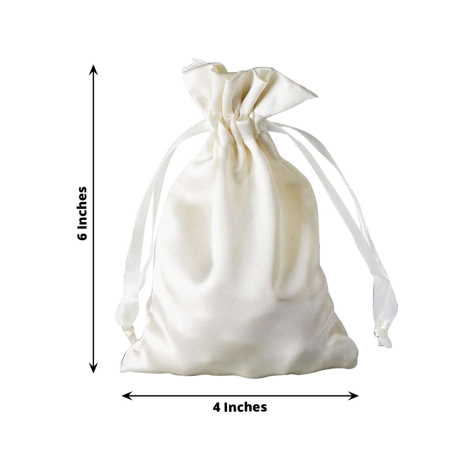 Hot Sale! 12-Piece Set of 4x6 Ivory Satin Drawstring Bags for Wedding and Party Favors