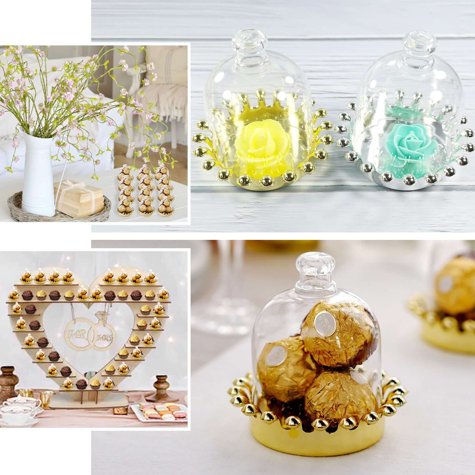 12-Pack Gold & Clear Mini Crown Plastic Treats Party Favor Boxes - Perfect for Special Events