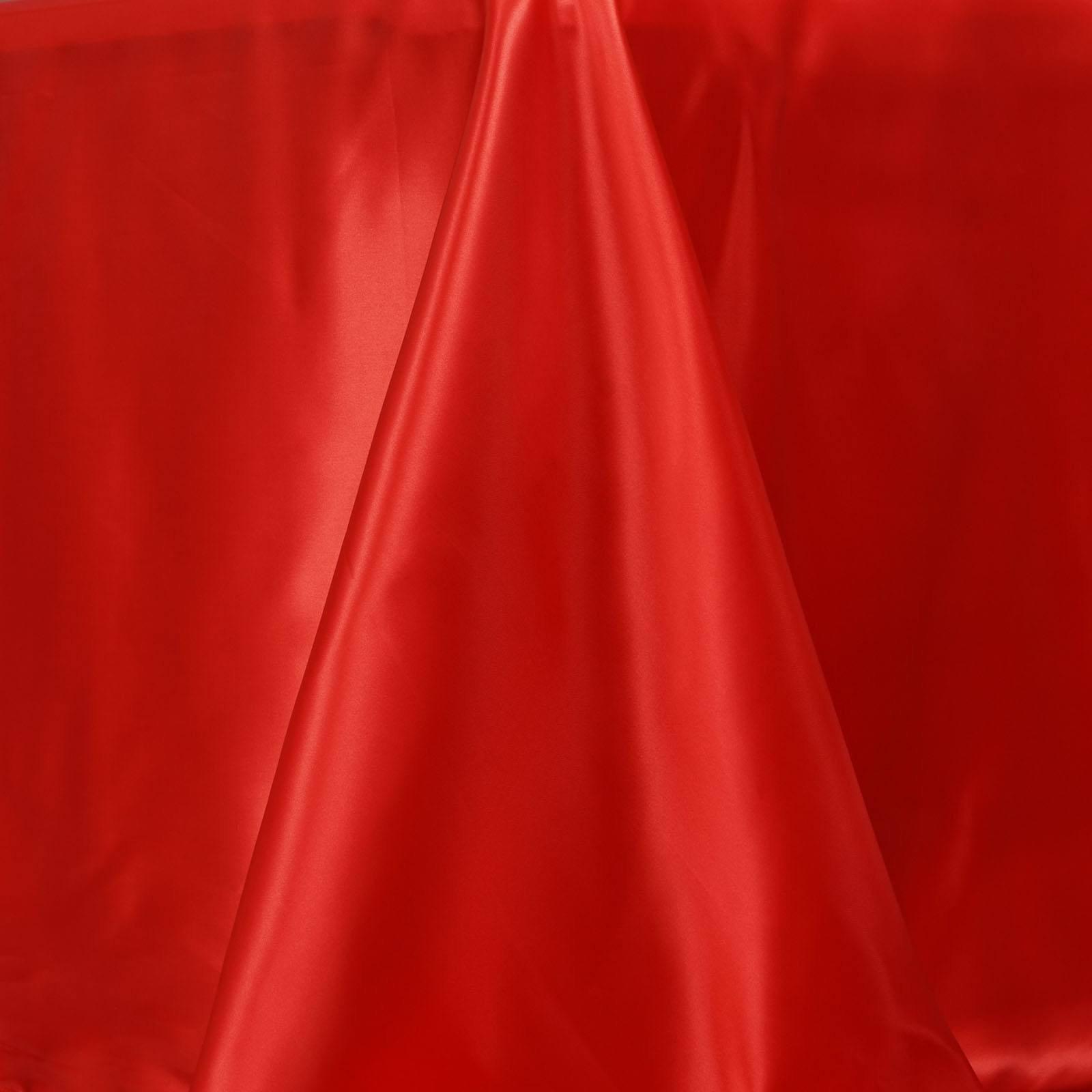 Hot Deal! Red Seamless Satin Rectangular Tablecloth, 90x156 Inches