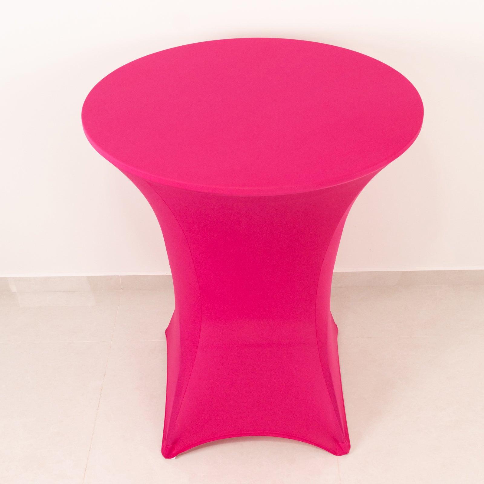 Fuchsia Spandex Stretch Fitted Cocktail Table Cover for 33 - 36 Round Tables - Easy Maintenance