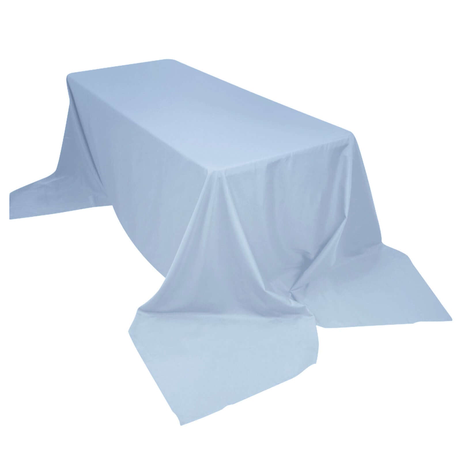 Dusty Blue Polyester Rectangle Tablecloth - Seamless, Wrinkle-Resistant