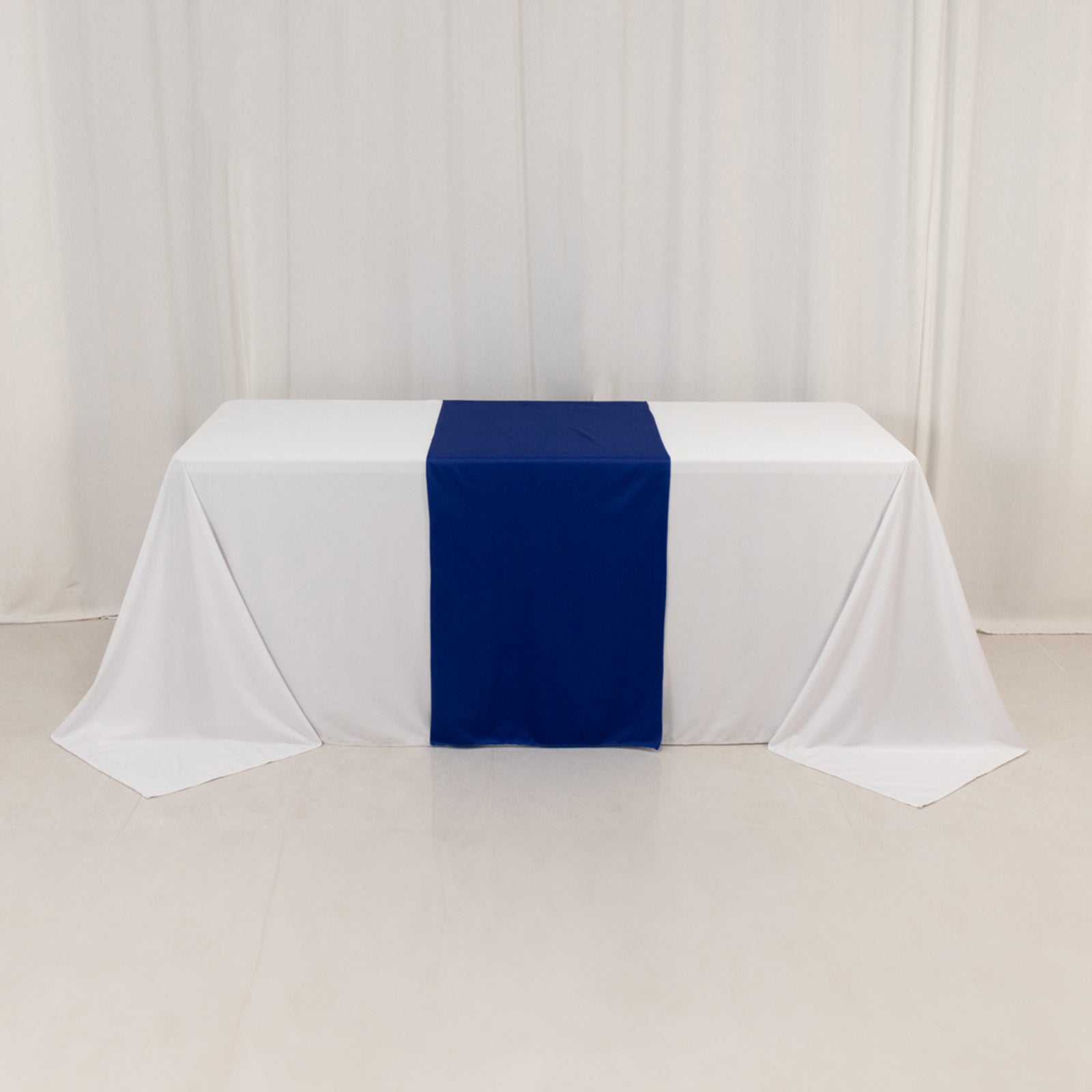 Durable Royal Blue 24x72 Polyester Table Runner for Trade Shows