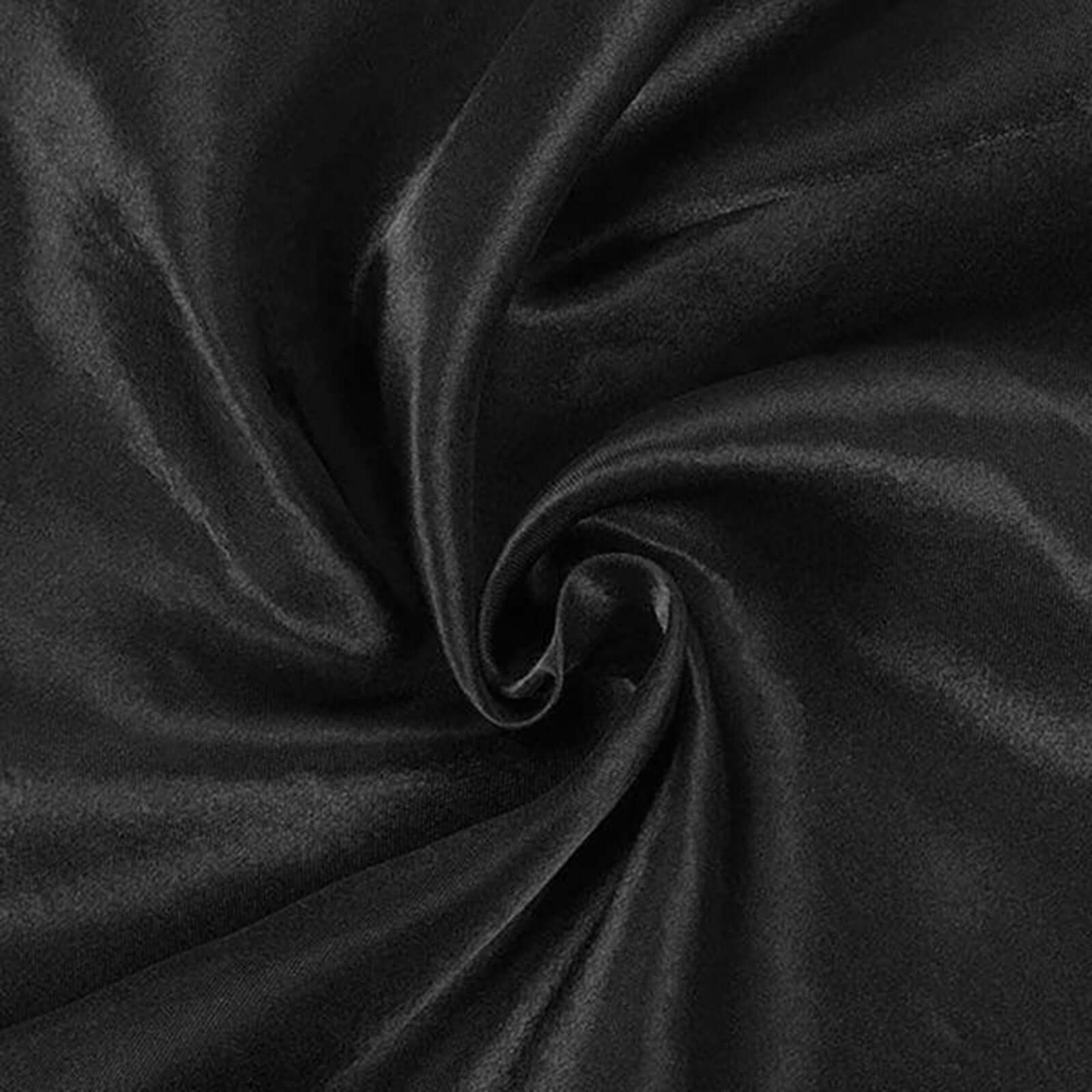 Black Satin 72x120 Rectangular Tablecloth - Smooth, Easy - Care & Perfect for Events