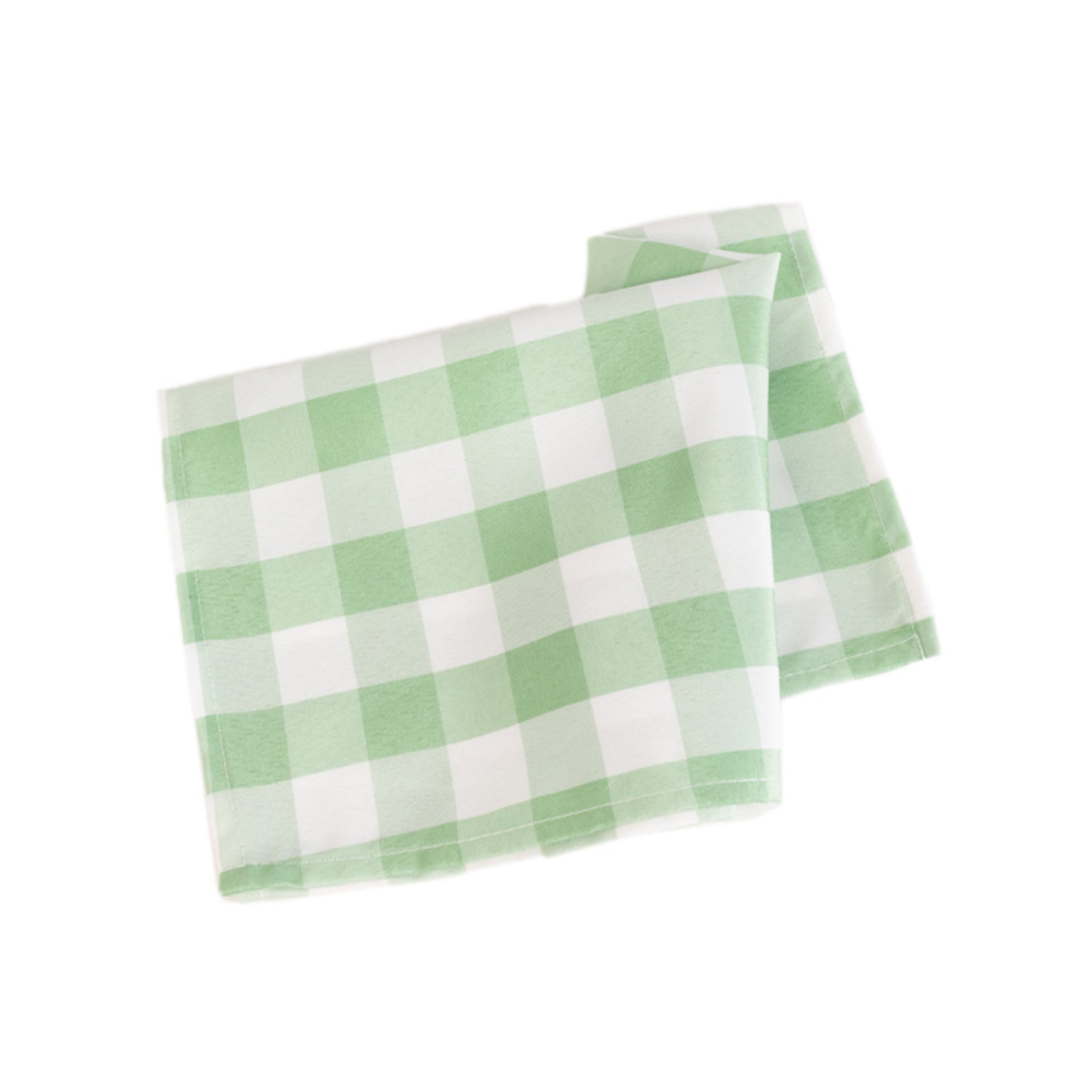 5-Pack Polyester 15x15 Square Napkins in Sage Green/White Buffalo Plaid - Ideal for Events
