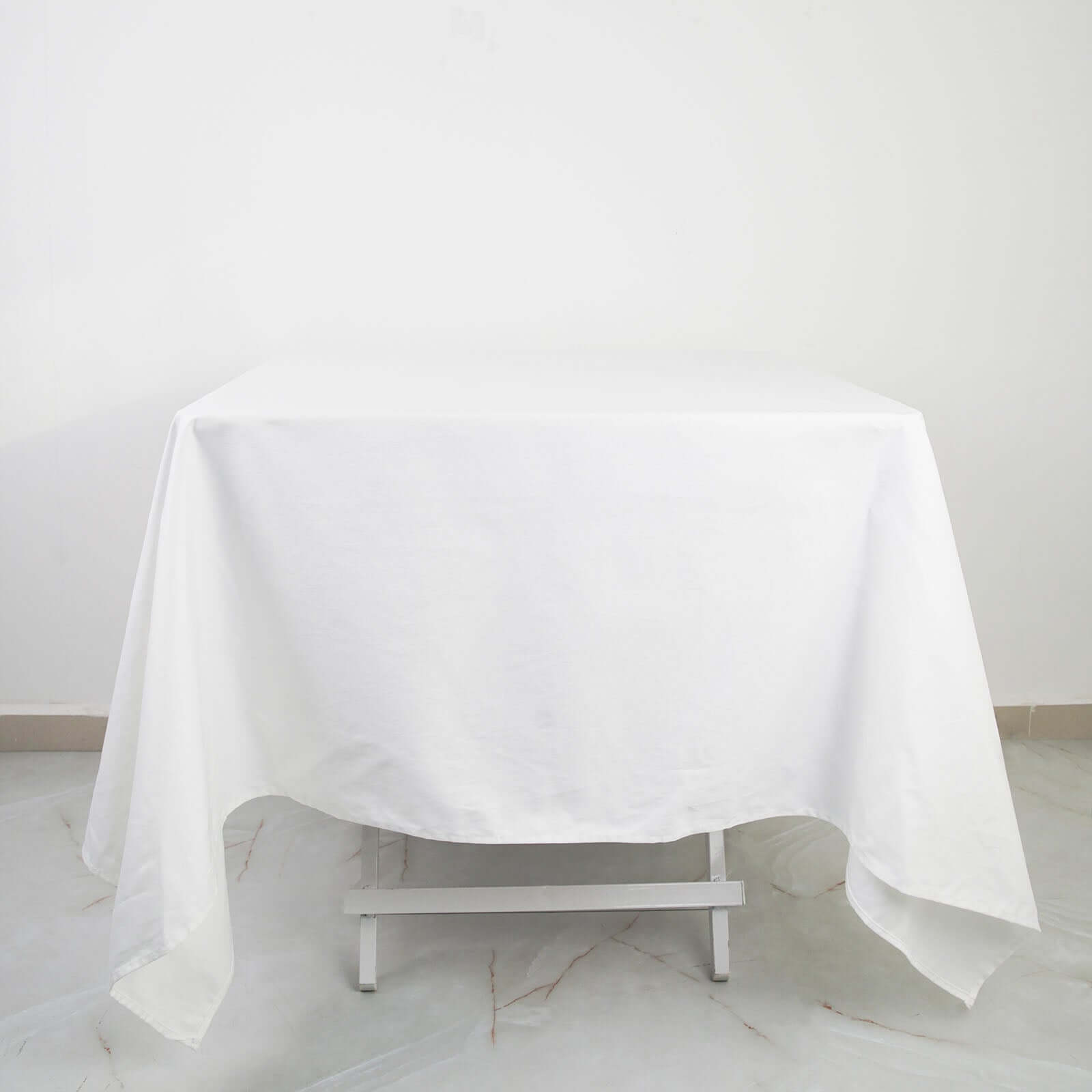 Get This Sophisticated 100% Cotton White 70x70 Square Tablecloth - Soft & Breathable