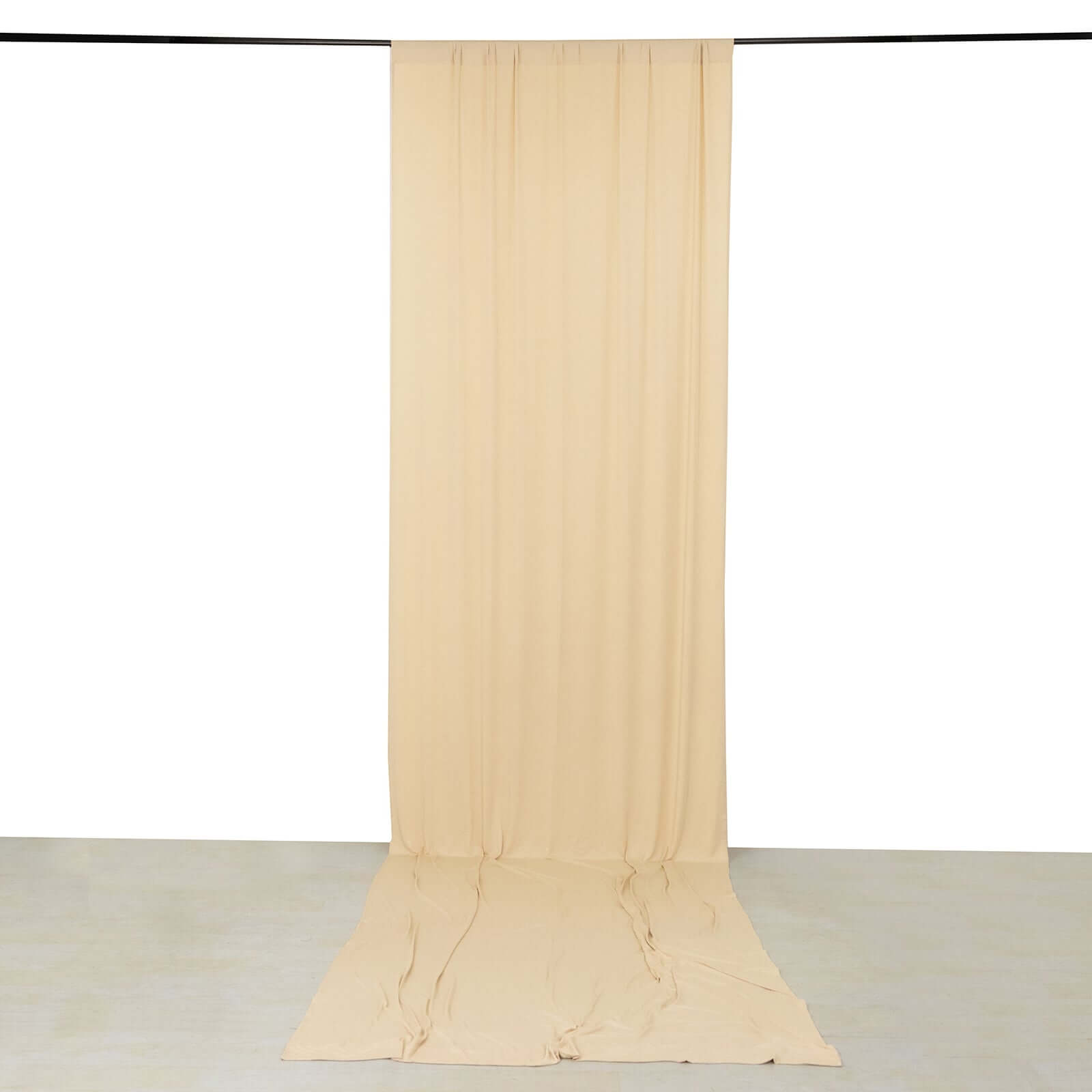 Hot Deal! 5ft x 16ft Beige Wrinkle-Free 4-Way Stretch Spandex Event Backdrop Drapes with Rod Pockets