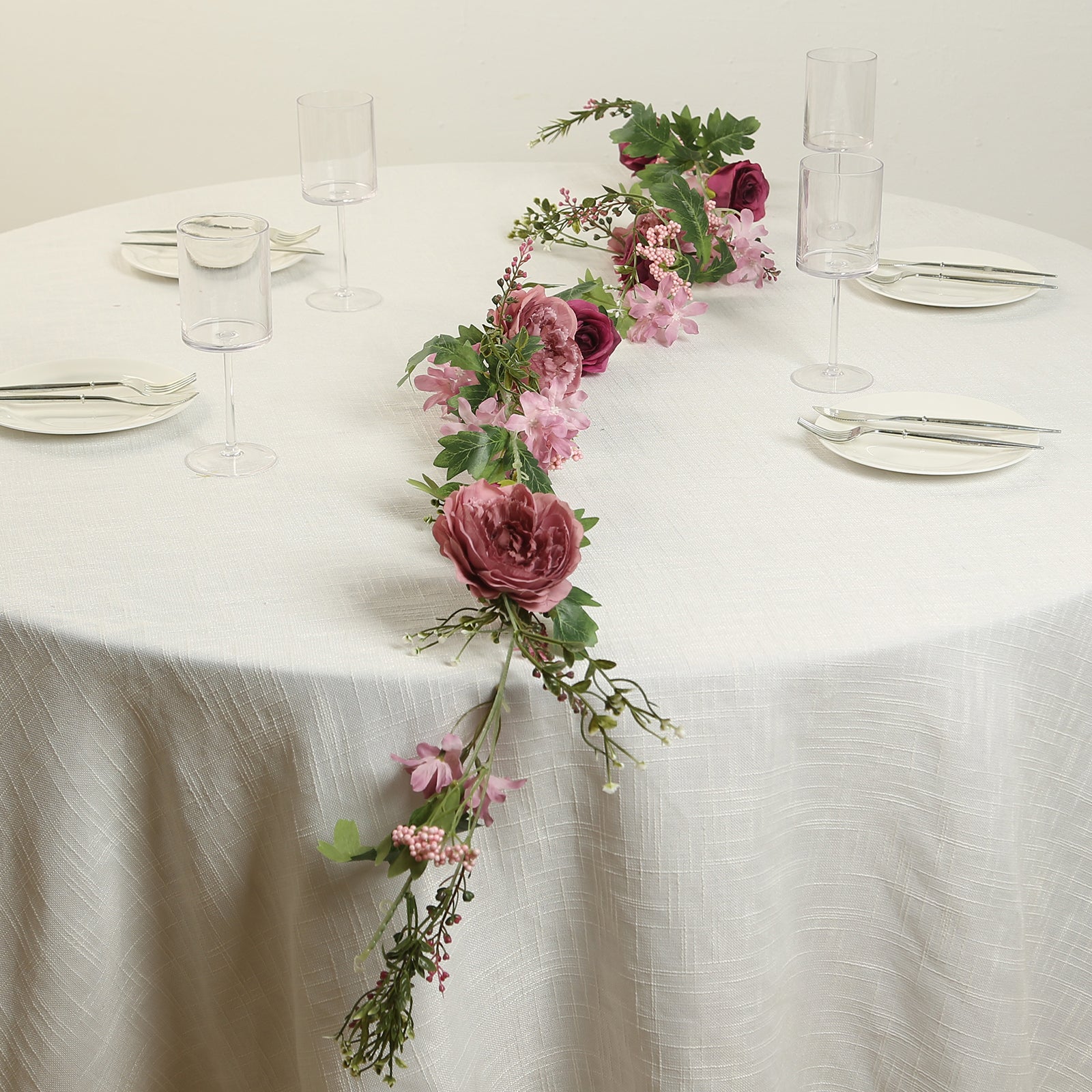 Hot! 6ft Dusty Rose Artificial Silk Peony & Rose Flower Garland