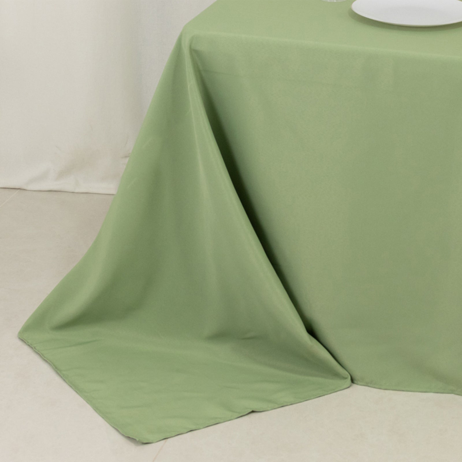 Exclusive Sage Green 90x132 Premium Polyester Seamless Tablecloth - Stain-Resistant