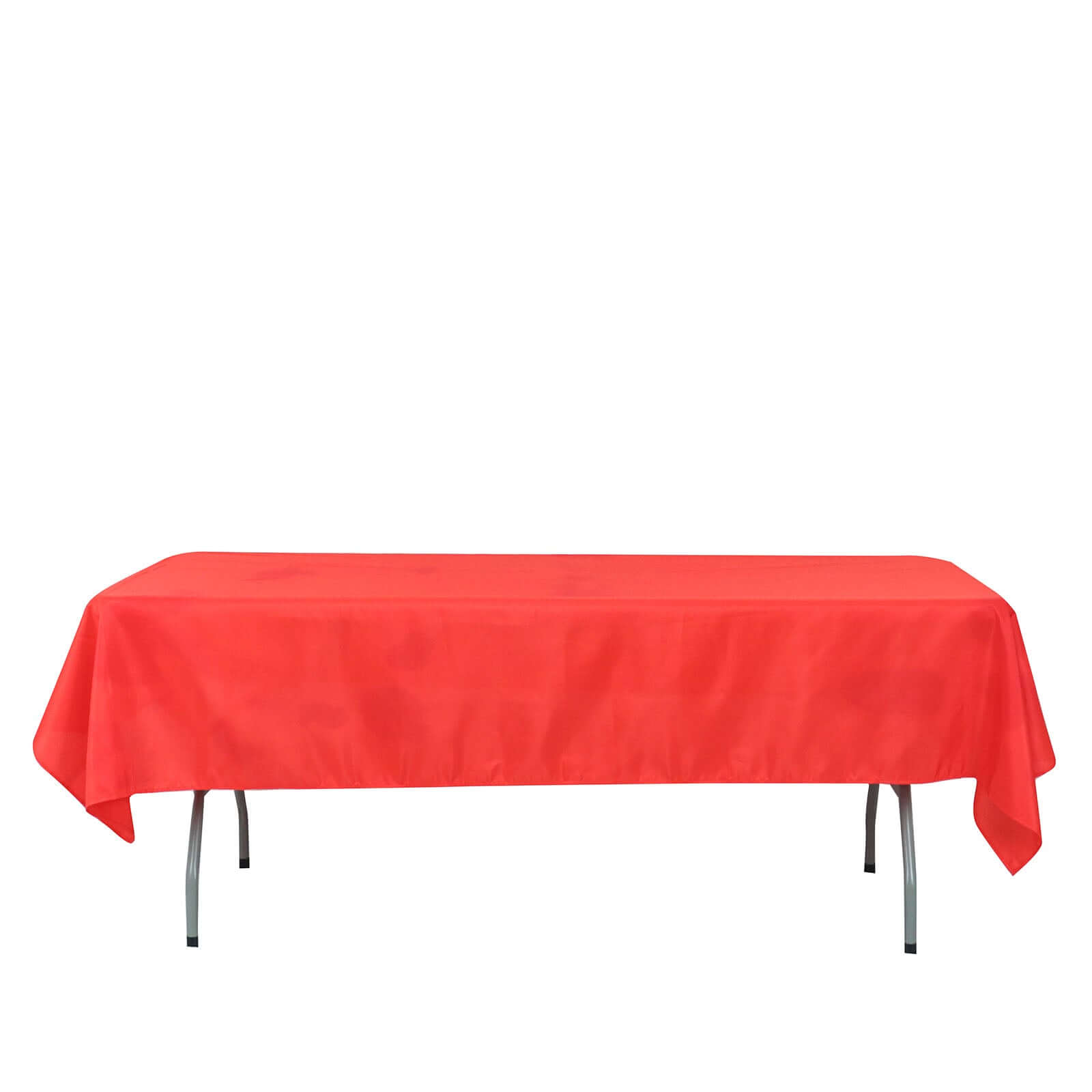 Hot Sale! Wrinkle-Resistant Red Polyester Rectangle Tablecloth, 54x96 for Various Events
