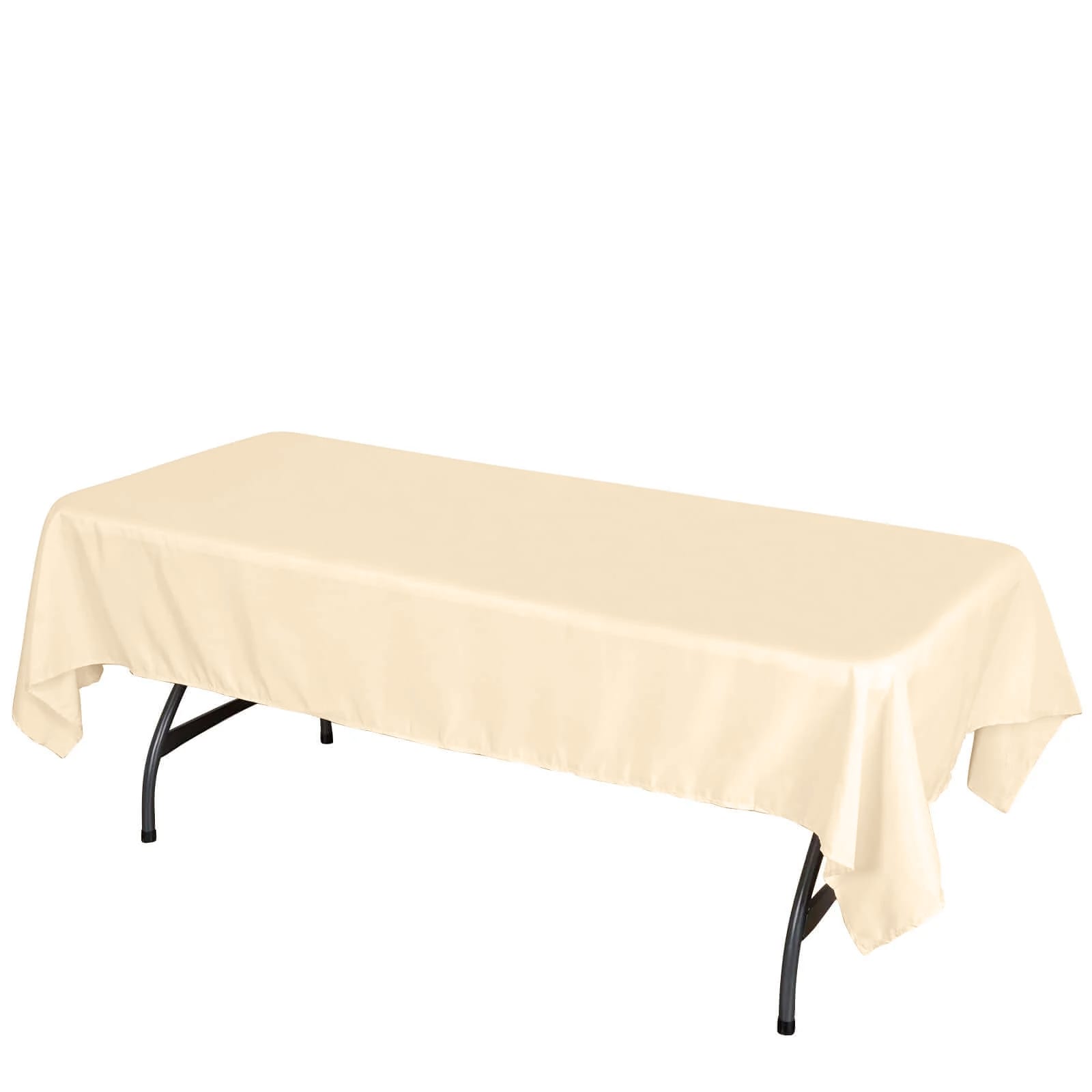 Beige 60x102 Rectangle Polyester Tablecloth - Durable & Elegant Table Cover