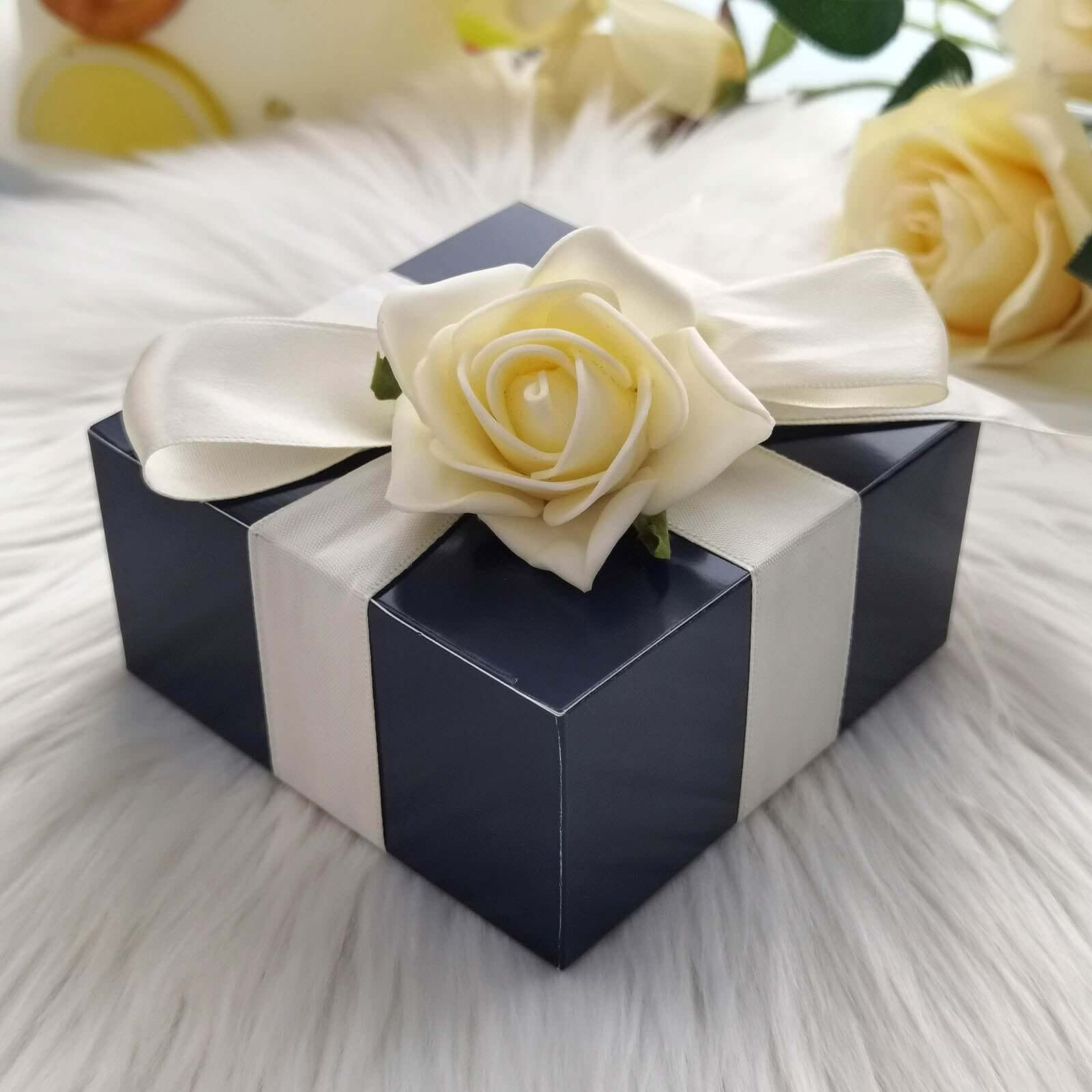 100-Pack Navy Blue Cardstock 4x4x2 Party Favor Gift Boxes for DIY - Great Value!