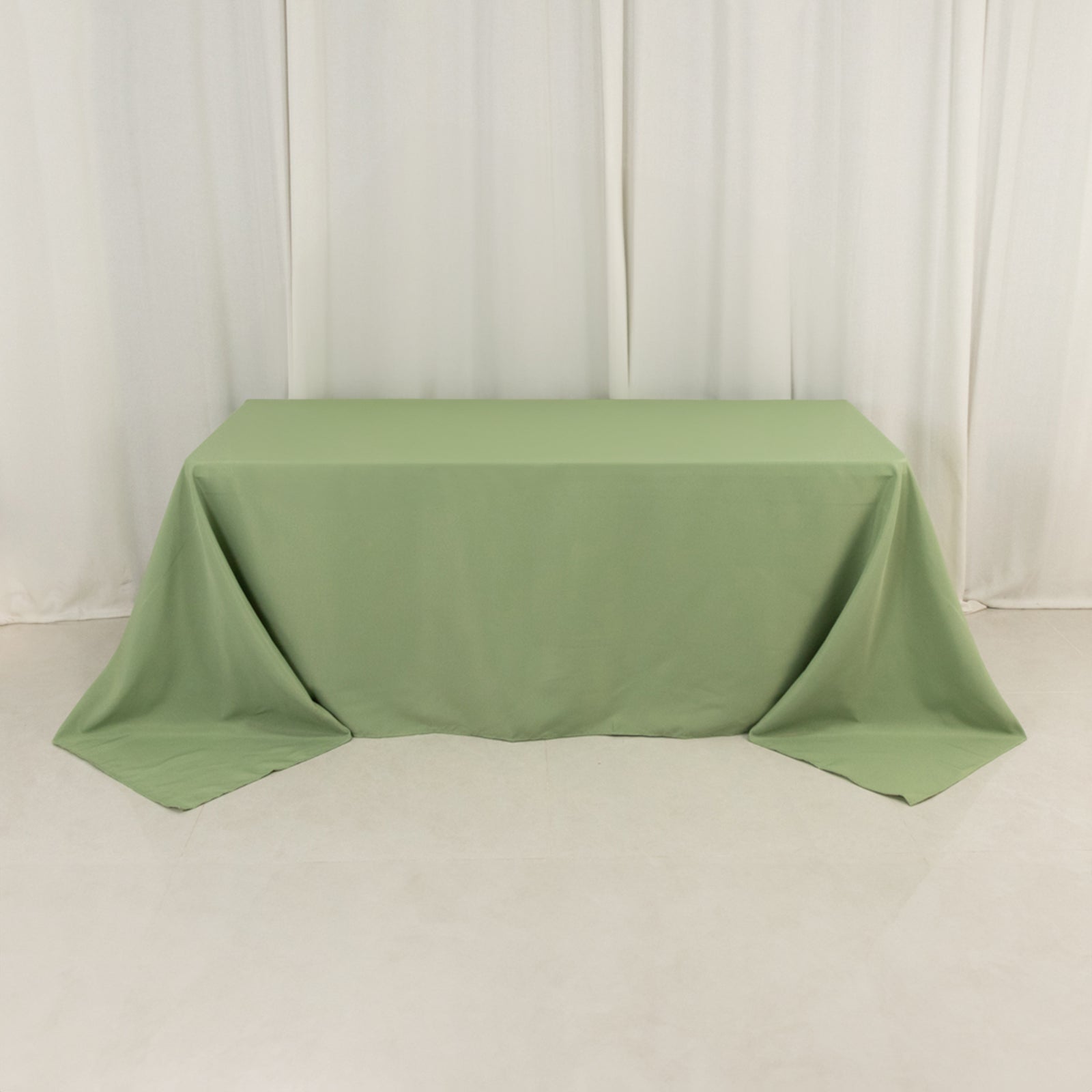 Exclusive Sage Green 90x132 Premium Polyester Seamless Tablecloth - Stain-Resistant
