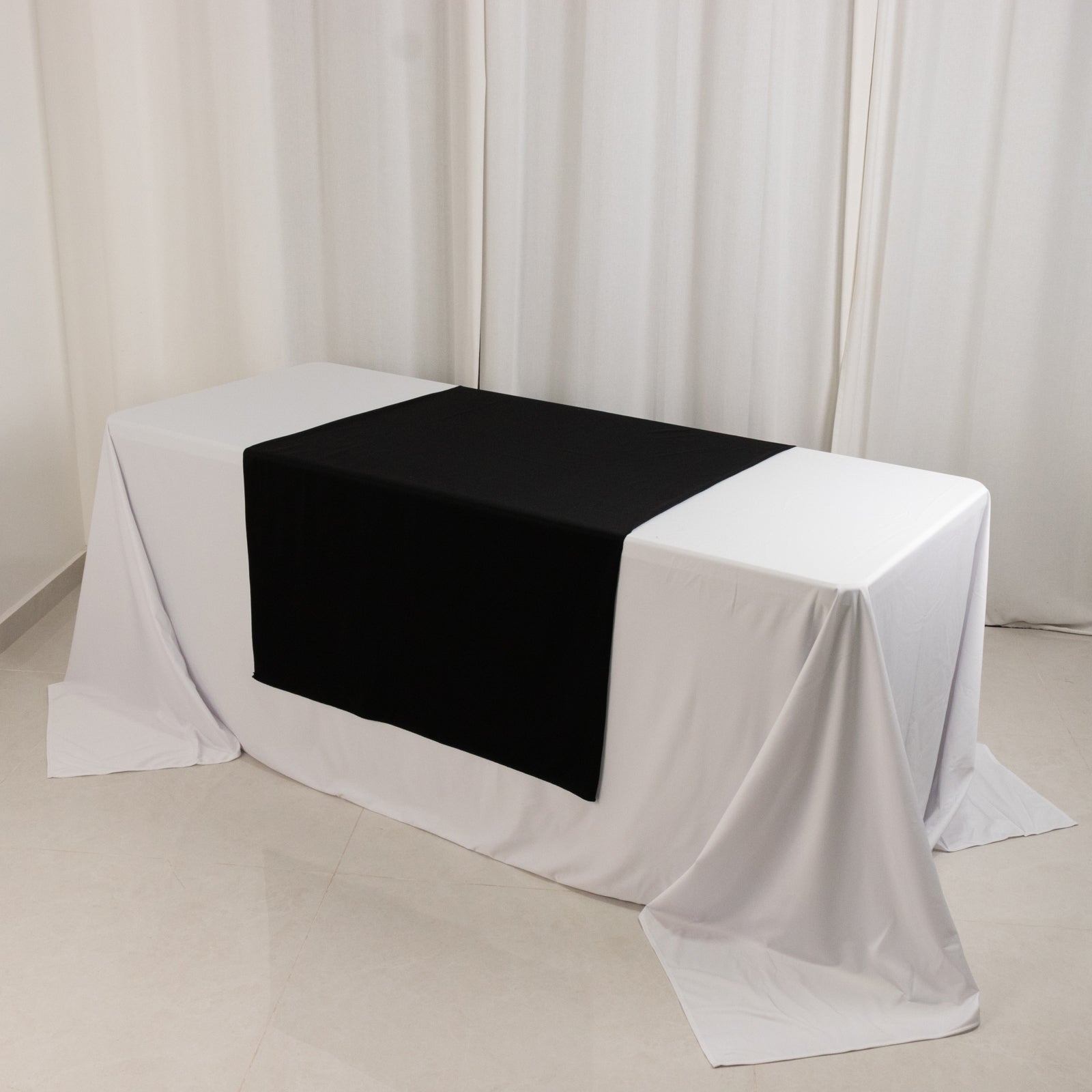 Black Durable Polyester 36x72 Table Runner for Trade Shows