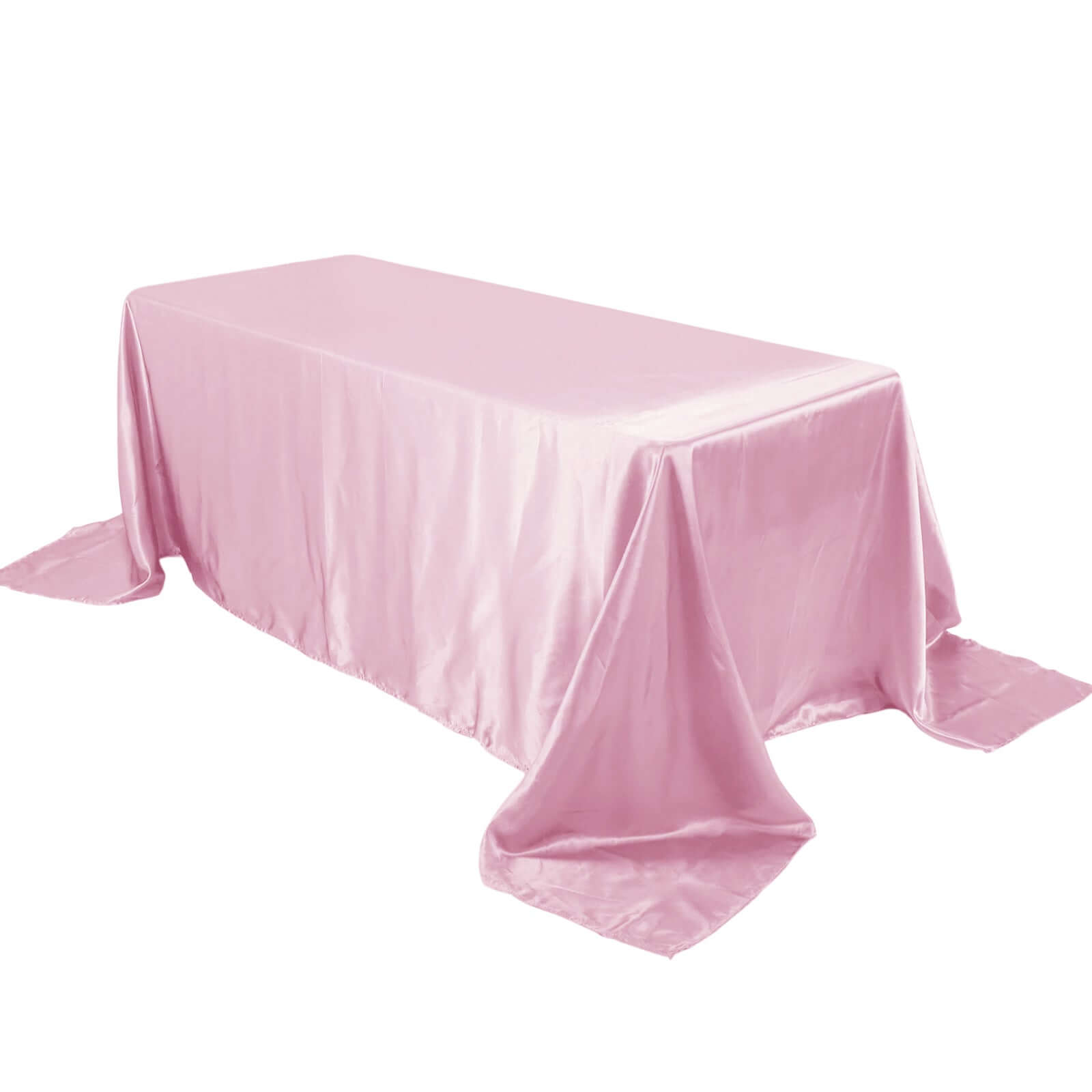 Exclusive Pink Satin 90x132 Seamless Rectangular Tablecloth