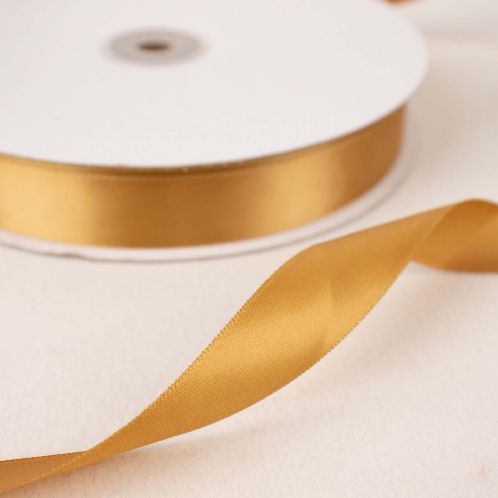 Exclusive Gold Single Face Decorative Satin Ribbon - 7/8