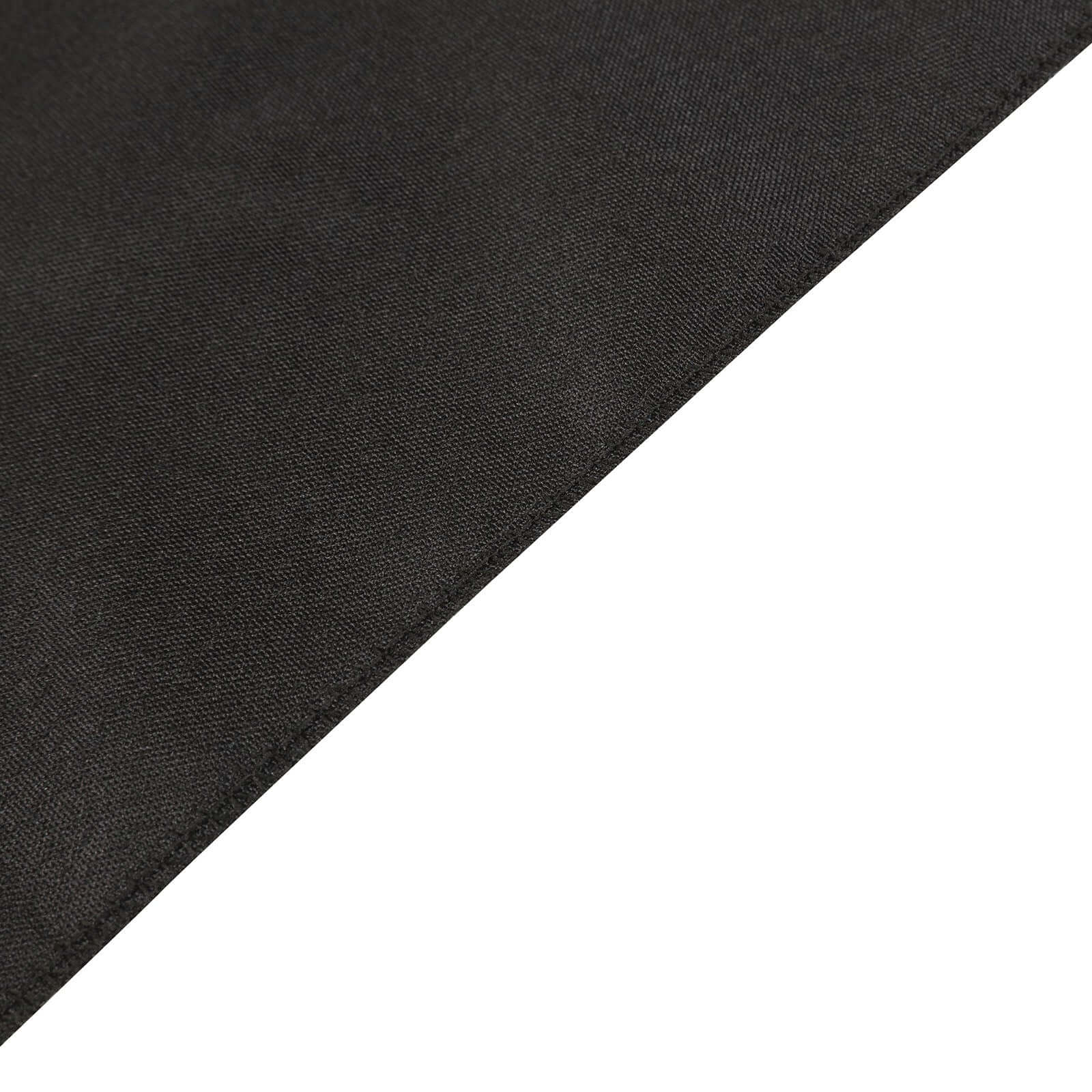 9ft Black Polyester Table Runner with Stunning Gold Foil Geometric Accent