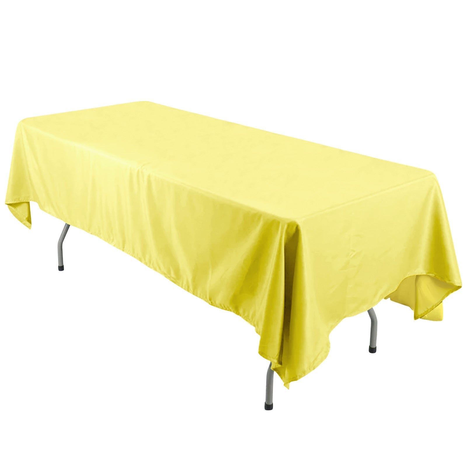 Yellow Wrinkle-Resistant 60x126 Polyester Rectangle Tablecloth - Perfect for Events
