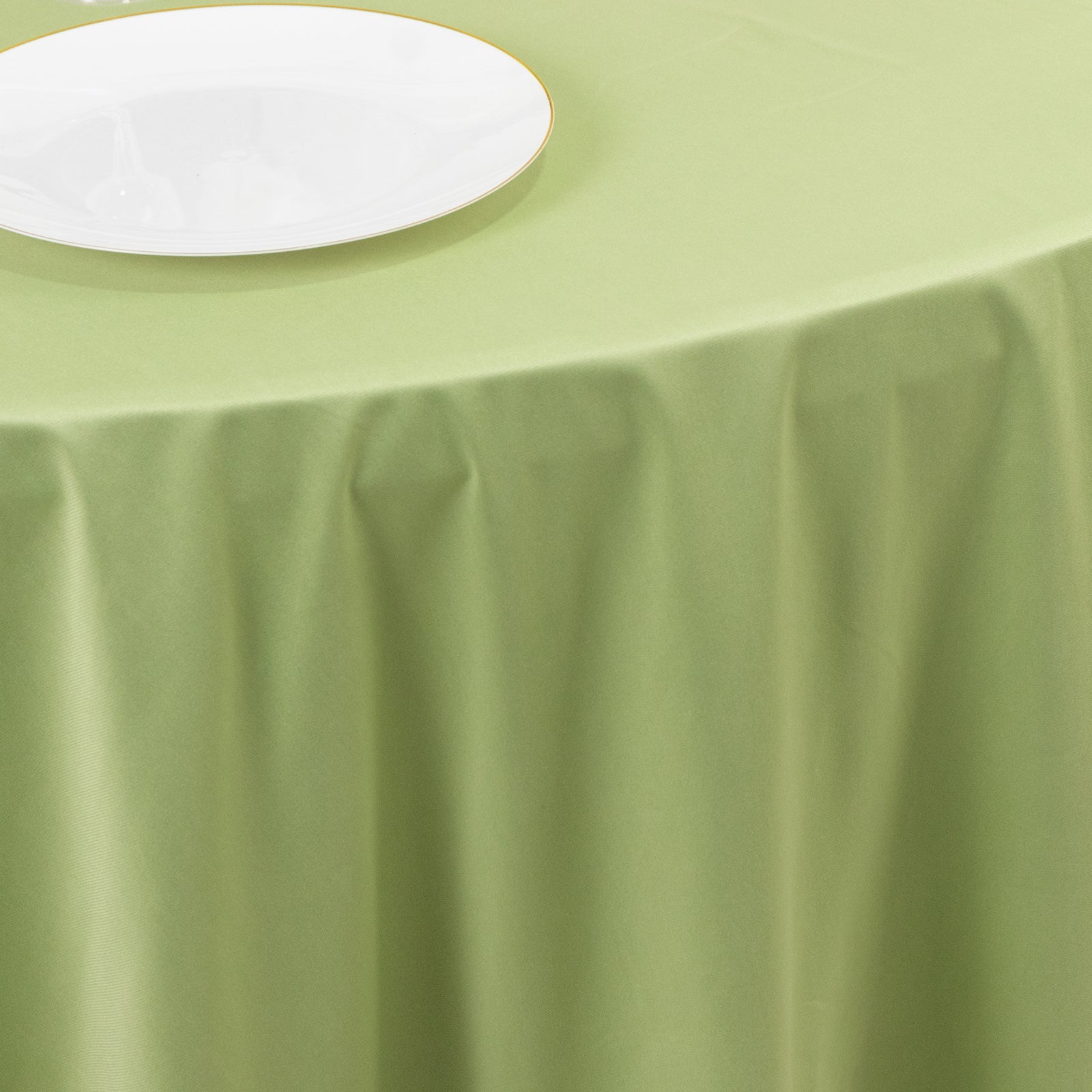 Hot Sale! Premium Sage Green 108" Round Scuba Tablecloth - Wrinkle & Stain Free