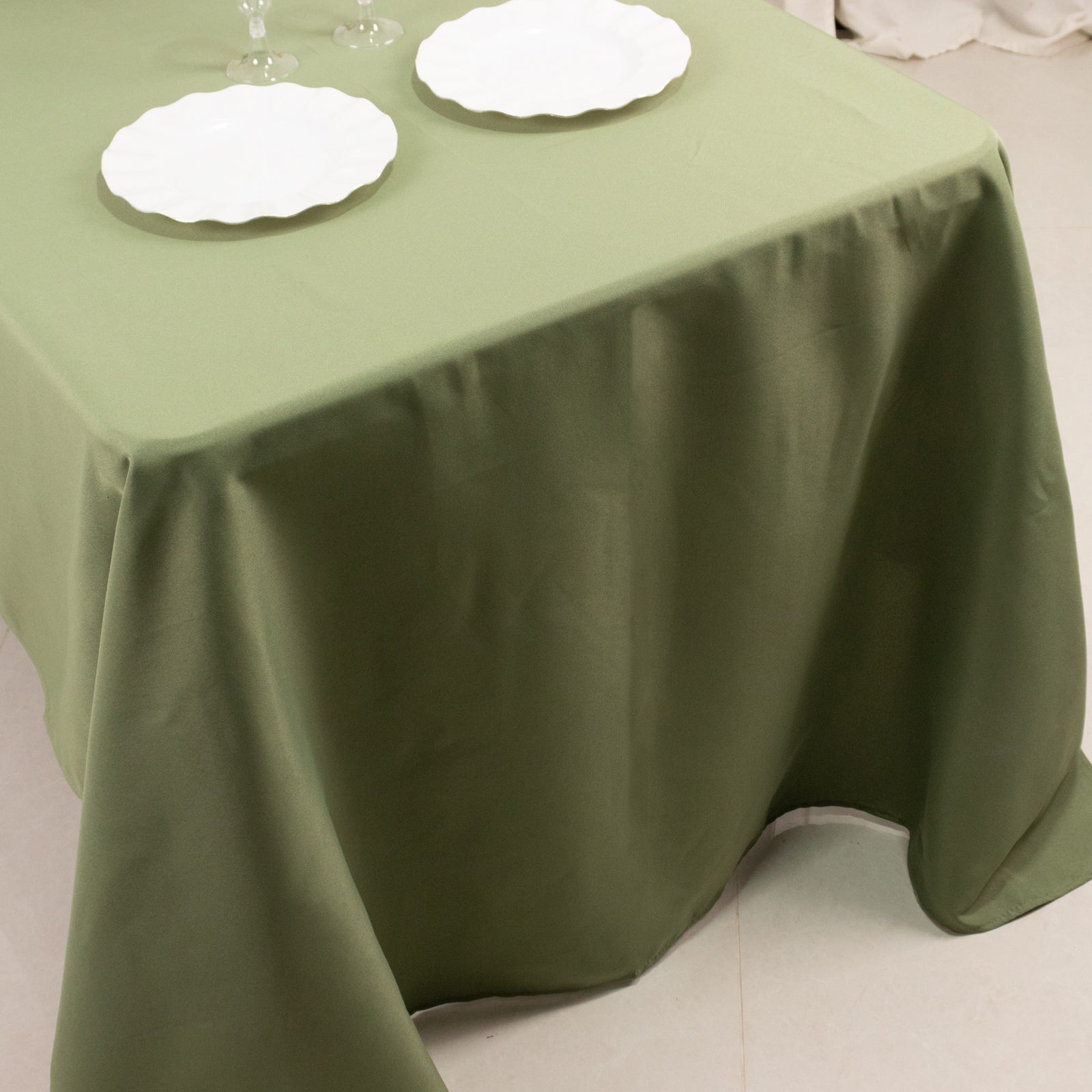 Stain-Resistant 220GSM Dusty Sage Green Premium Polyester Rectangle Tablecloth 60x126