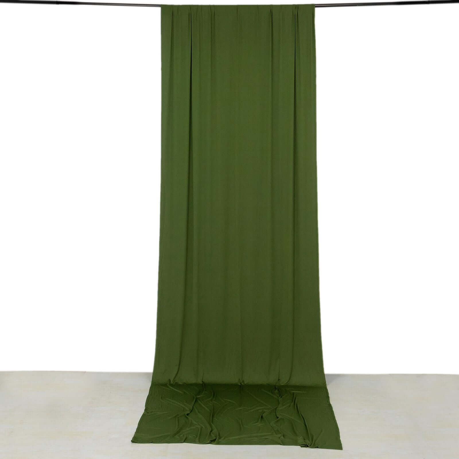 Premium Olive Green 4-Way Stretch Spandex Event Backdrop Drapes, Wrinkle-Free - 5ft x 14ft