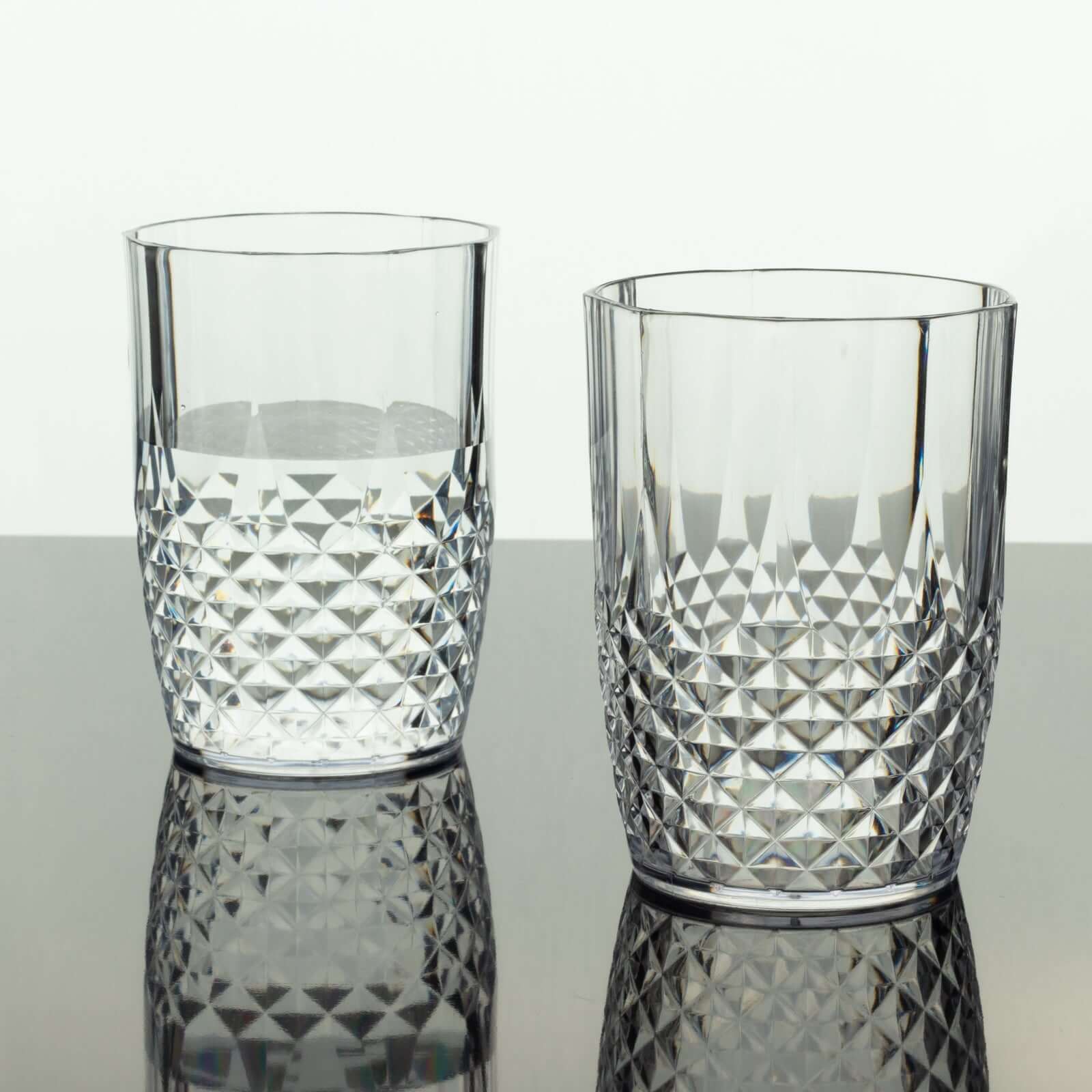 6-Pack 16oz Reusable Clear Plastic Tumblers with Crystal Cut Style - Ideal for All Occasions