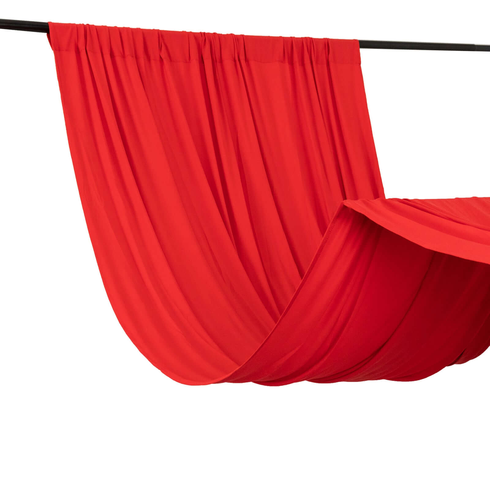 Hot Deal! Red 4-Way Stretch Wrinkle-Free Spandex Event Backdrop Curtain - 5ftx14ft