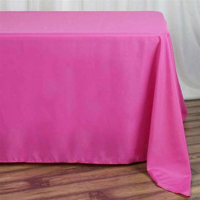 Hot Deal! Seamless Wrinkle-Resistant Fuchsia Polyester Rectangle Tablecloth 90x132