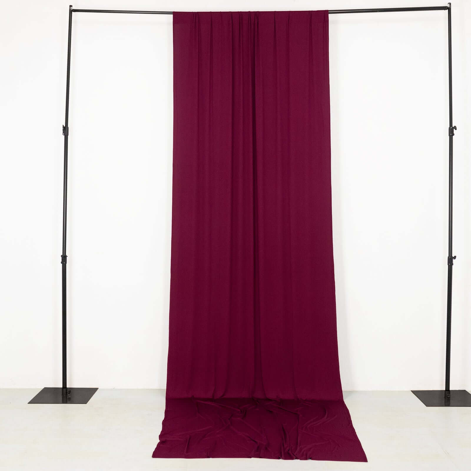 Premium Burgundy 4-Way Stretch Spandex Event Curtain Drapes - Wrinkle-Free Backdrop Panel, 5ft x 14ft