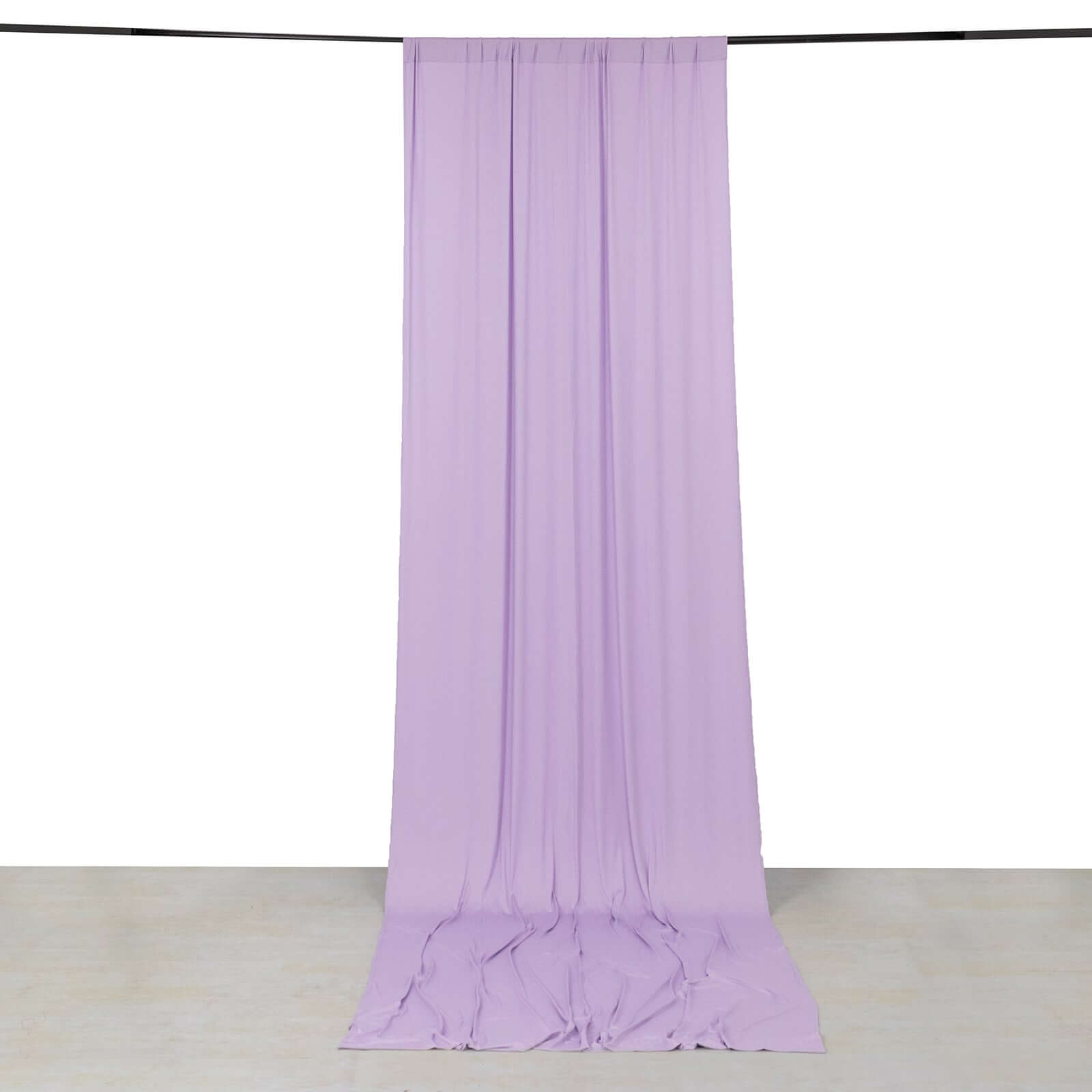 Wrinkle-Free Lavender Spandex 4-Way Stretch Event Curtain Drapes with Rod Pockets, 5ft x 14ft