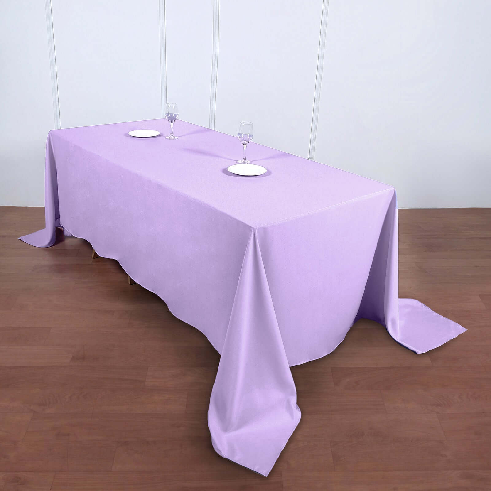 Amazing Seamless Wrinkle-Resistant Polyester Rectangle Tablecloth in Lavender Lilac, 90x132