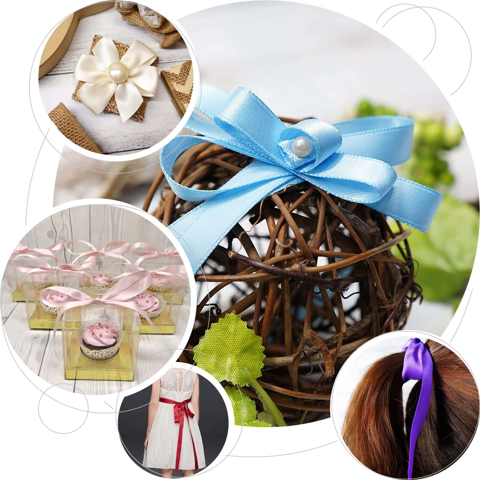 Exclusive Gold Single Face Decorative Satin Ribbon - 7/8