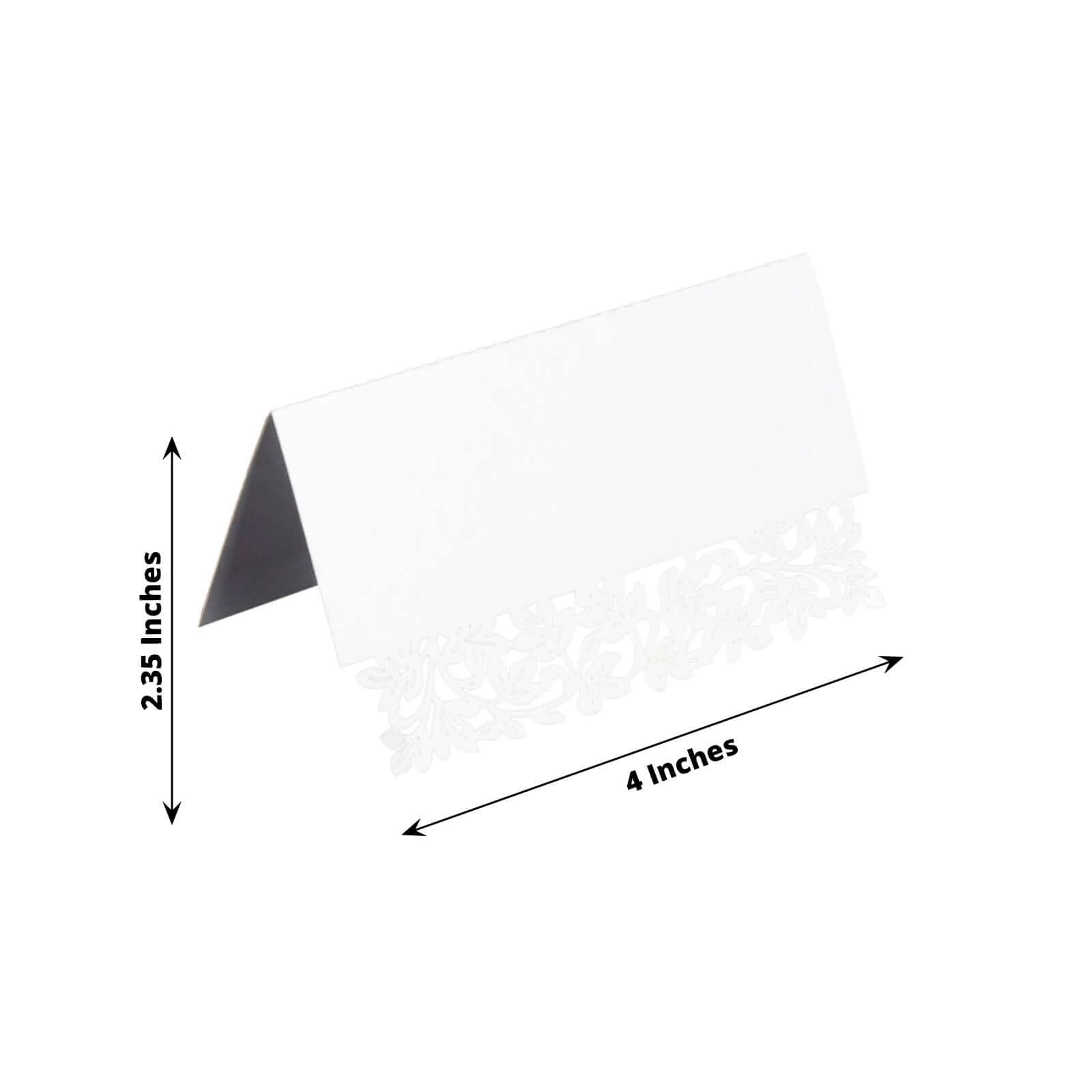 Hot Deal! 50-Pack Printable White Wedding Place Cards with Laser-Cut Leaf Vine Design, 210 GSM
