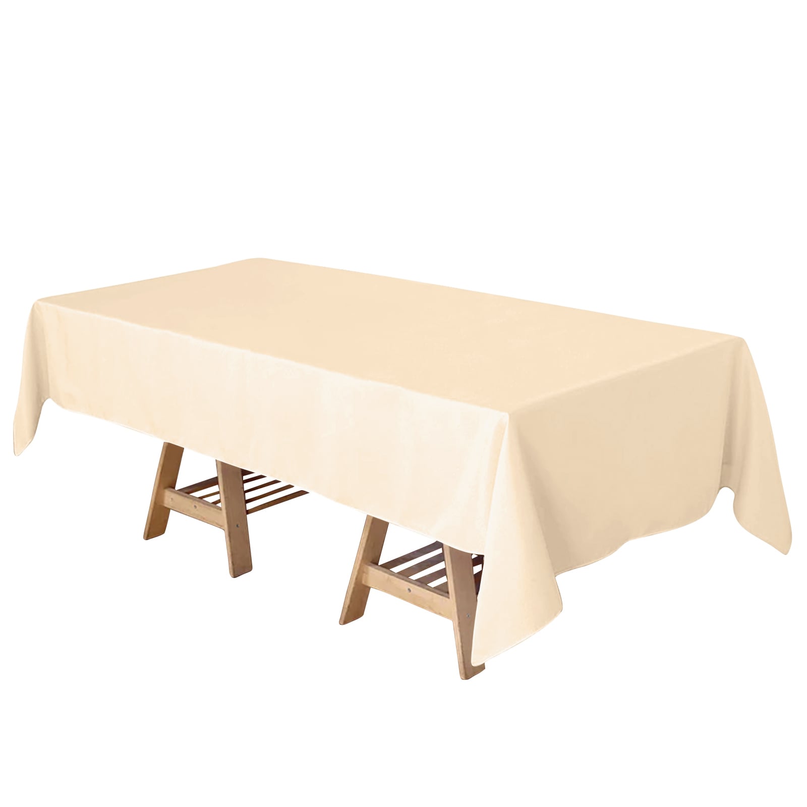 Beige 60x102 Rectangle Polyester Tablecloth - Durable & Elegant Table Cover