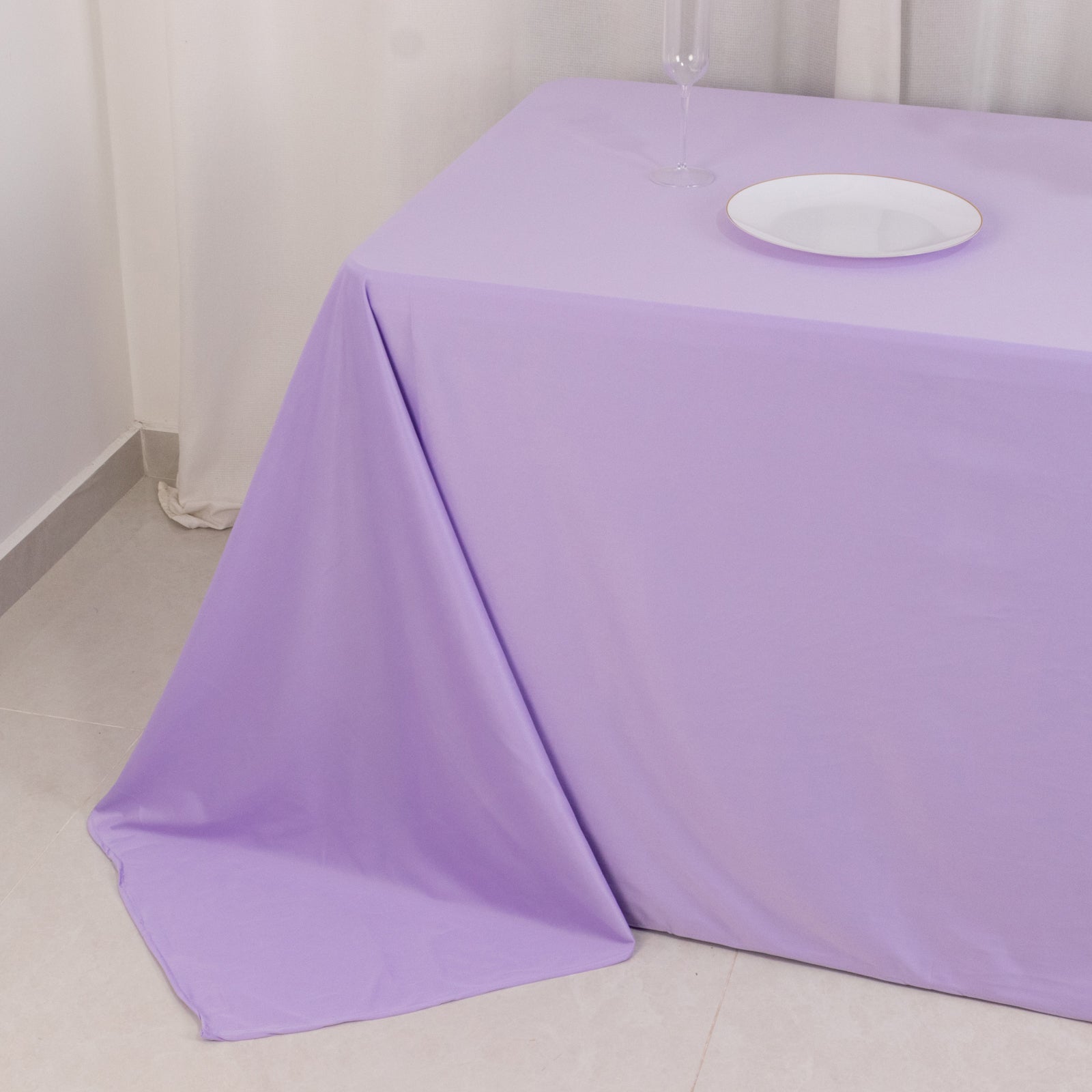 Lavender Lilac Premium Scuba Wrinkle-Free & Stain-Resistant 90x132 Rectangular Tablecloth