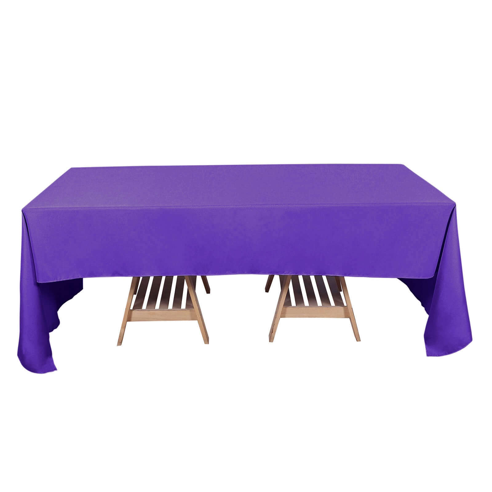 Wrinkle-Resistant Purple Polyester Rectangle Tablecloth 60x126 - Great for Events!