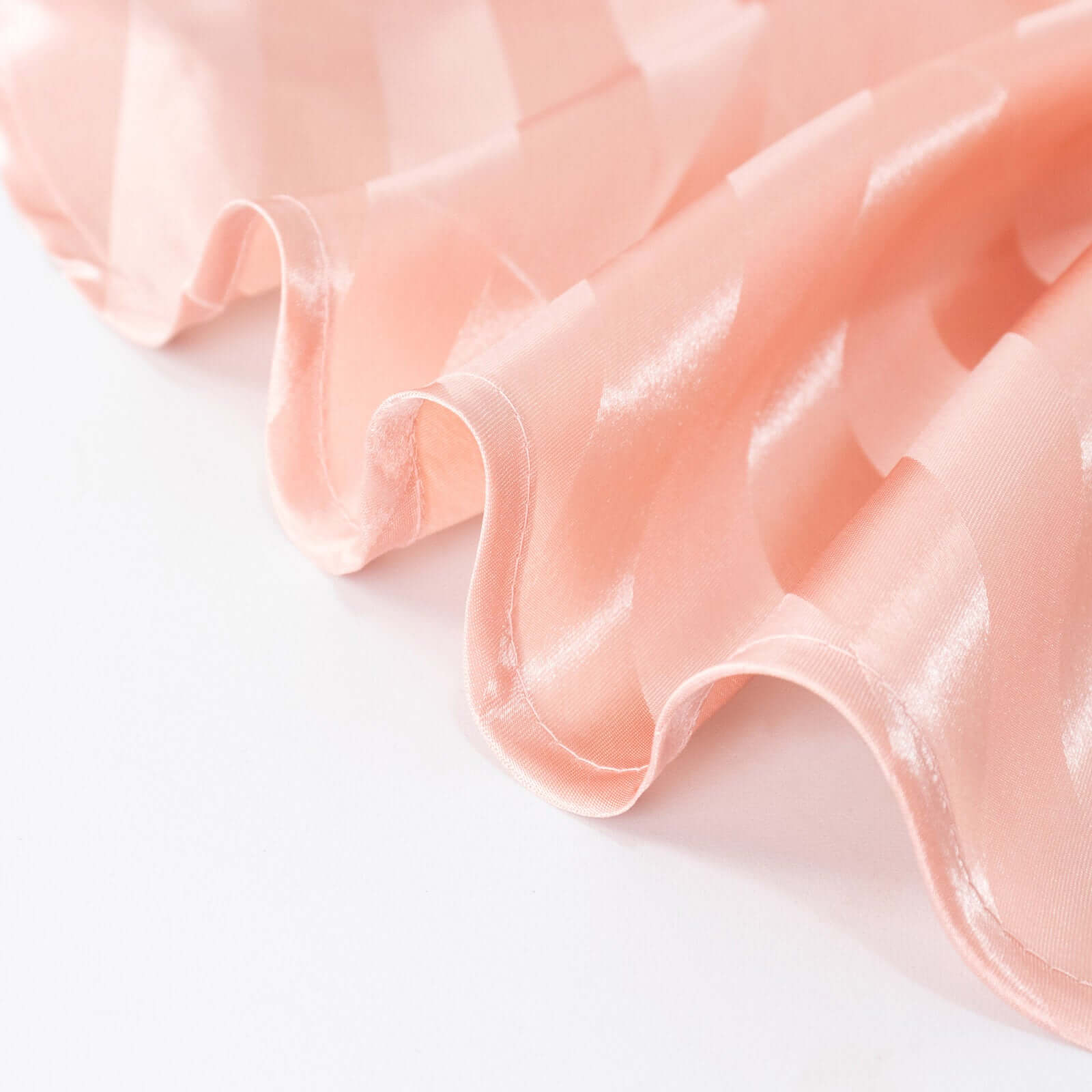 Hot Deal! Silky Seamless Dusty Rose Satin Round Tablecloth with Glossy Stripes, 120' Dia.