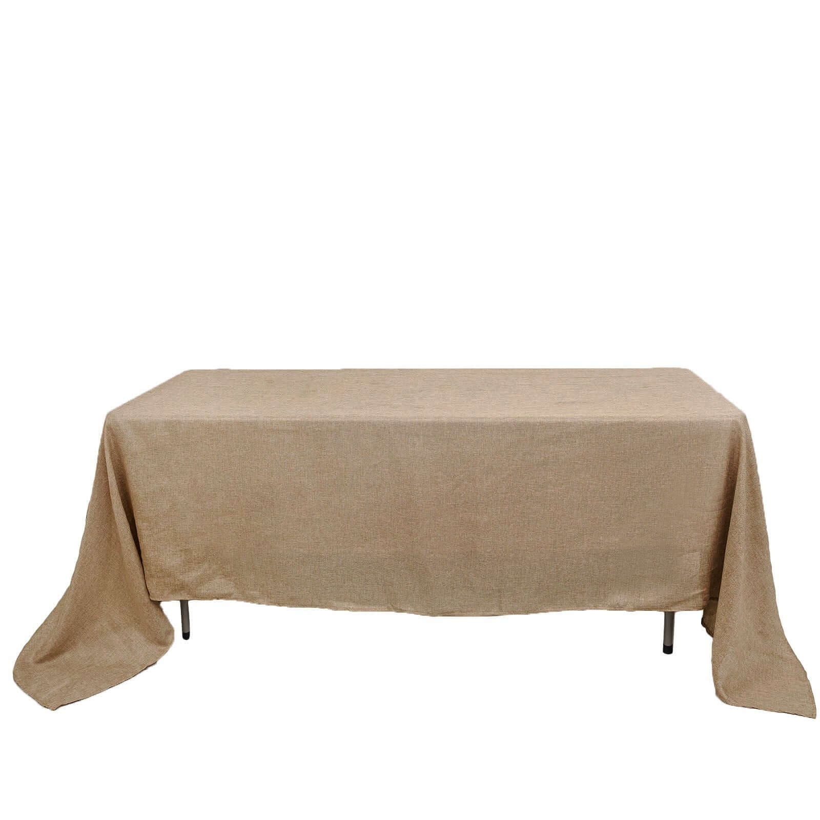 Amazing Natural Rustic Faux Burlap Jute Rectangle Tablecloth for Events (60x126)