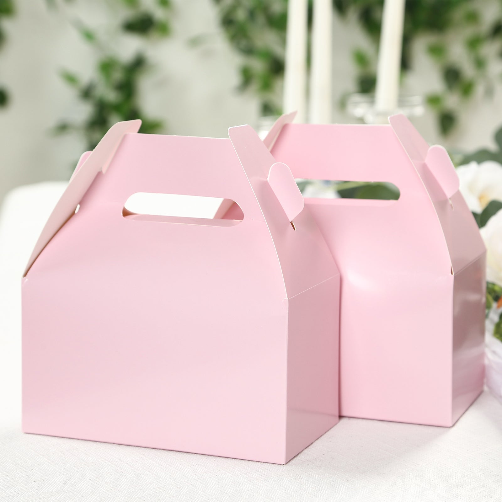 25-Pack Blush Tote Gable Candy Gift Party Favor Boxes